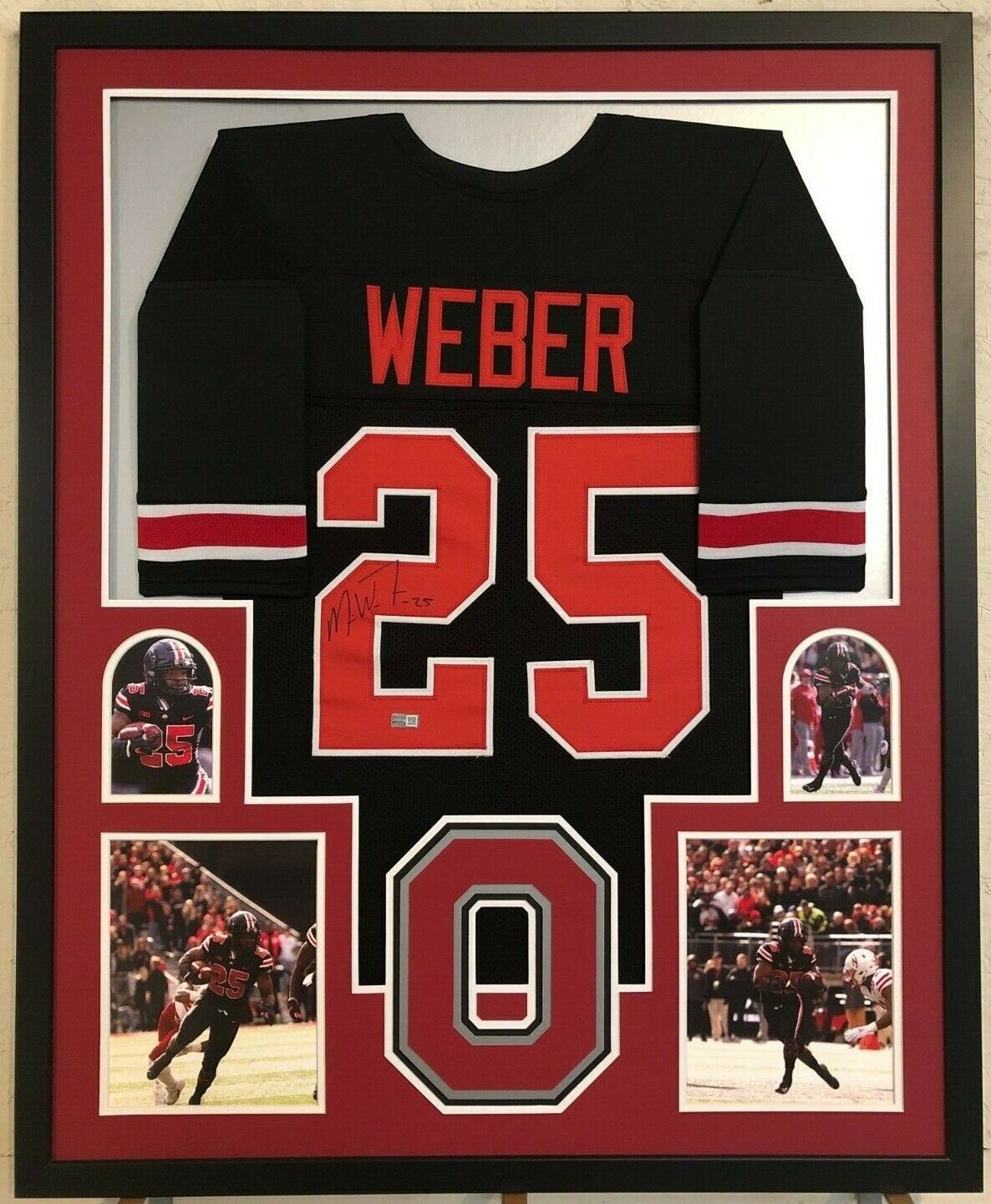 MVP Authentics Framed Ohio State Buckeyes Mike Weber Autographed Signed Jersey Tristar Holo 450 sports jersey framing , jersey framing