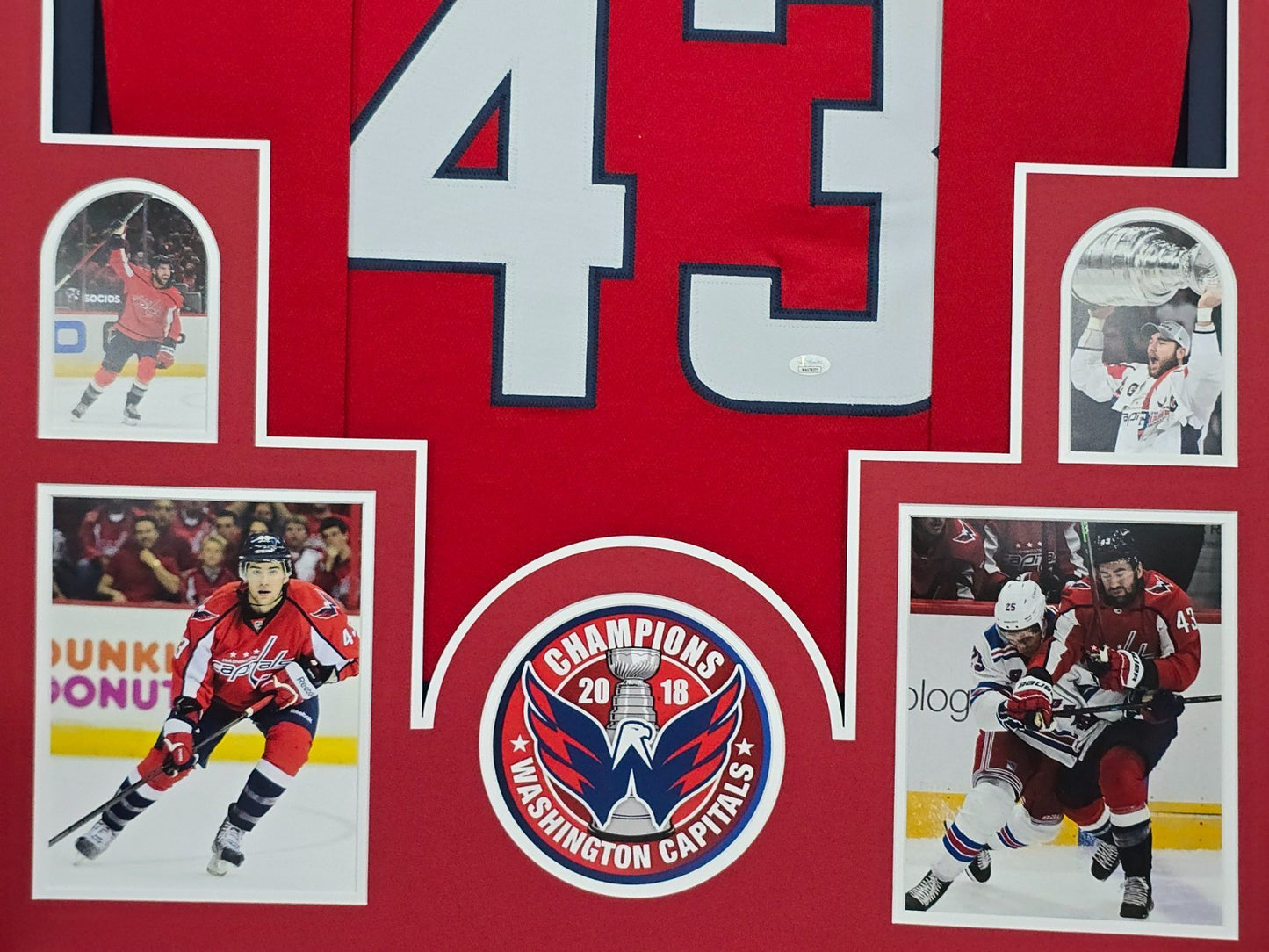 Framed Tom Wilson Washington Capitals Autographed Signed Jersey Jsa Coa