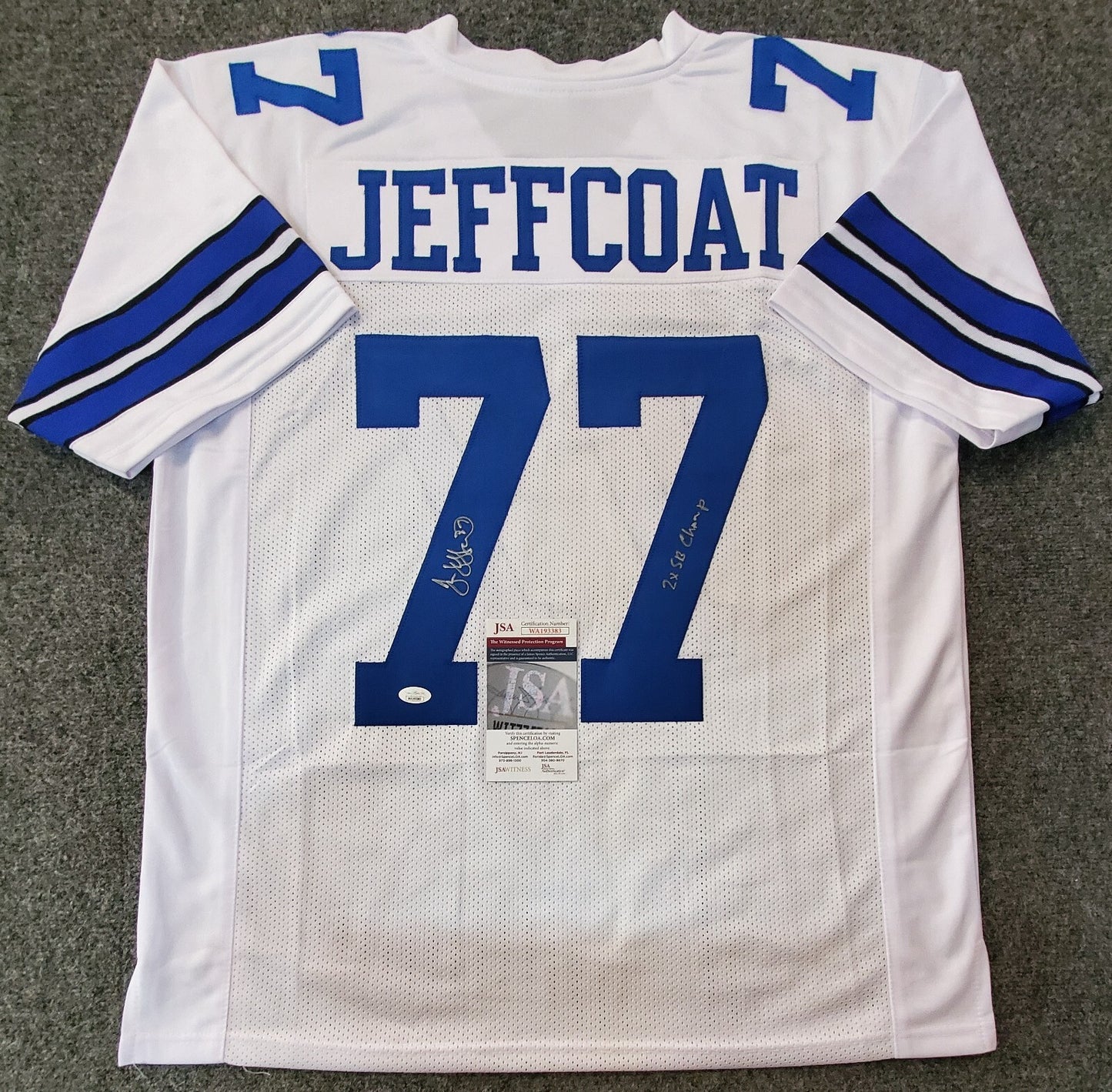 Jim Jeffcoat Autographed Signed Inscribed Dallas Cowboys Jersey Jsa  Coa