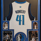 Framed Dallas Mavericks Dirk Nowitzki Jersey With Autographed 8X10 Photo Beckett
