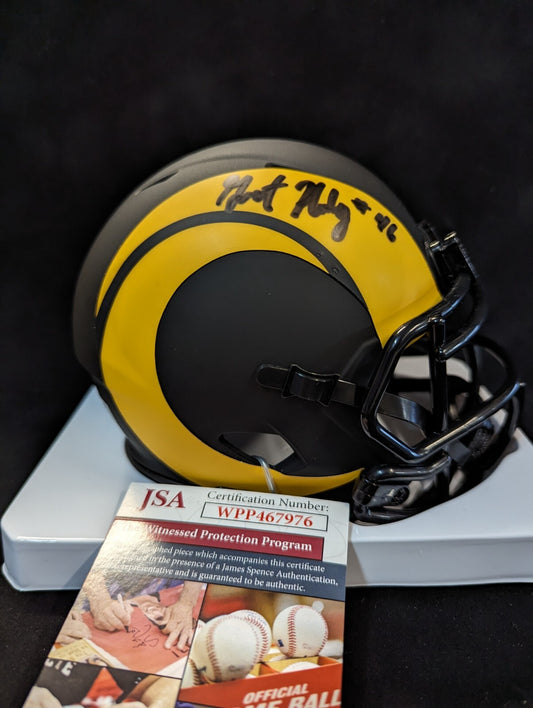 Los Angeles Rams Grant Haley Autographed Eclipse Mini Helmet Jsa Coa