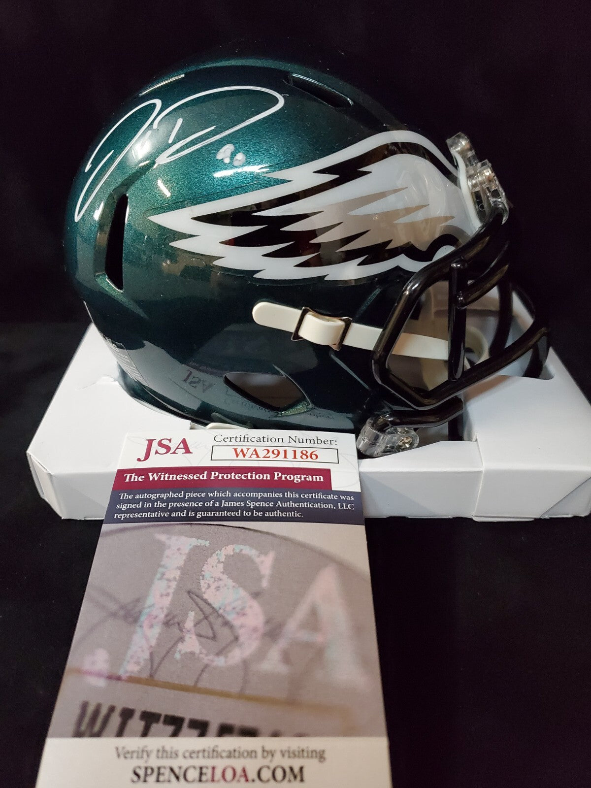 Philadelphia Eagles Jordan Davis Autographed Signed Speed Mini Helmet Jsa Coa