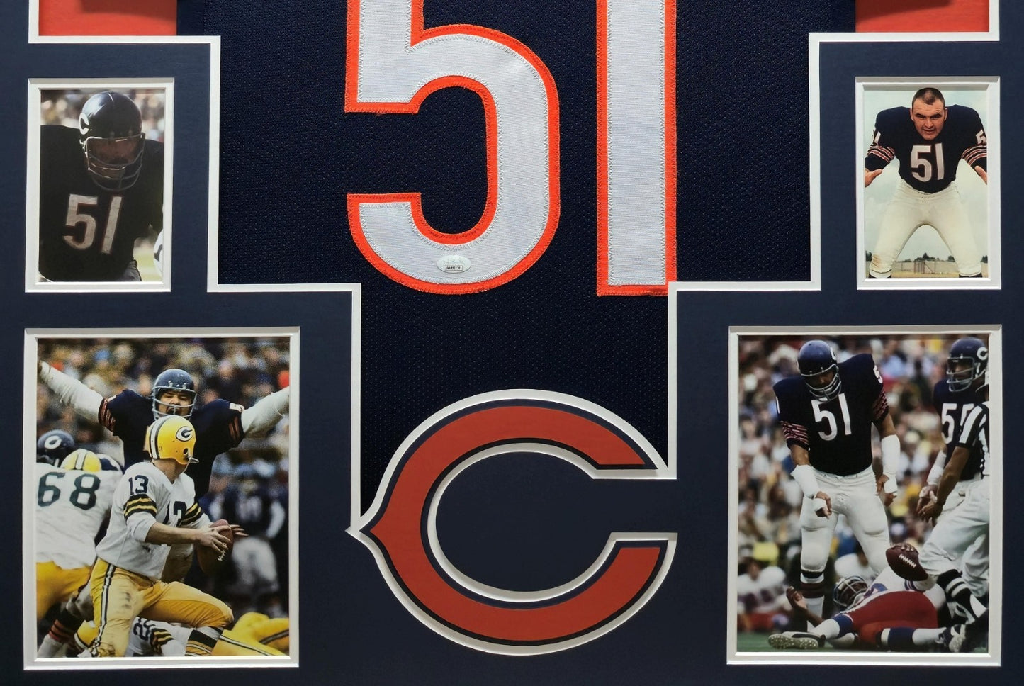 Framed Chicago Bears Dick Butkus Autographed Signed Jersey Jsa Coa