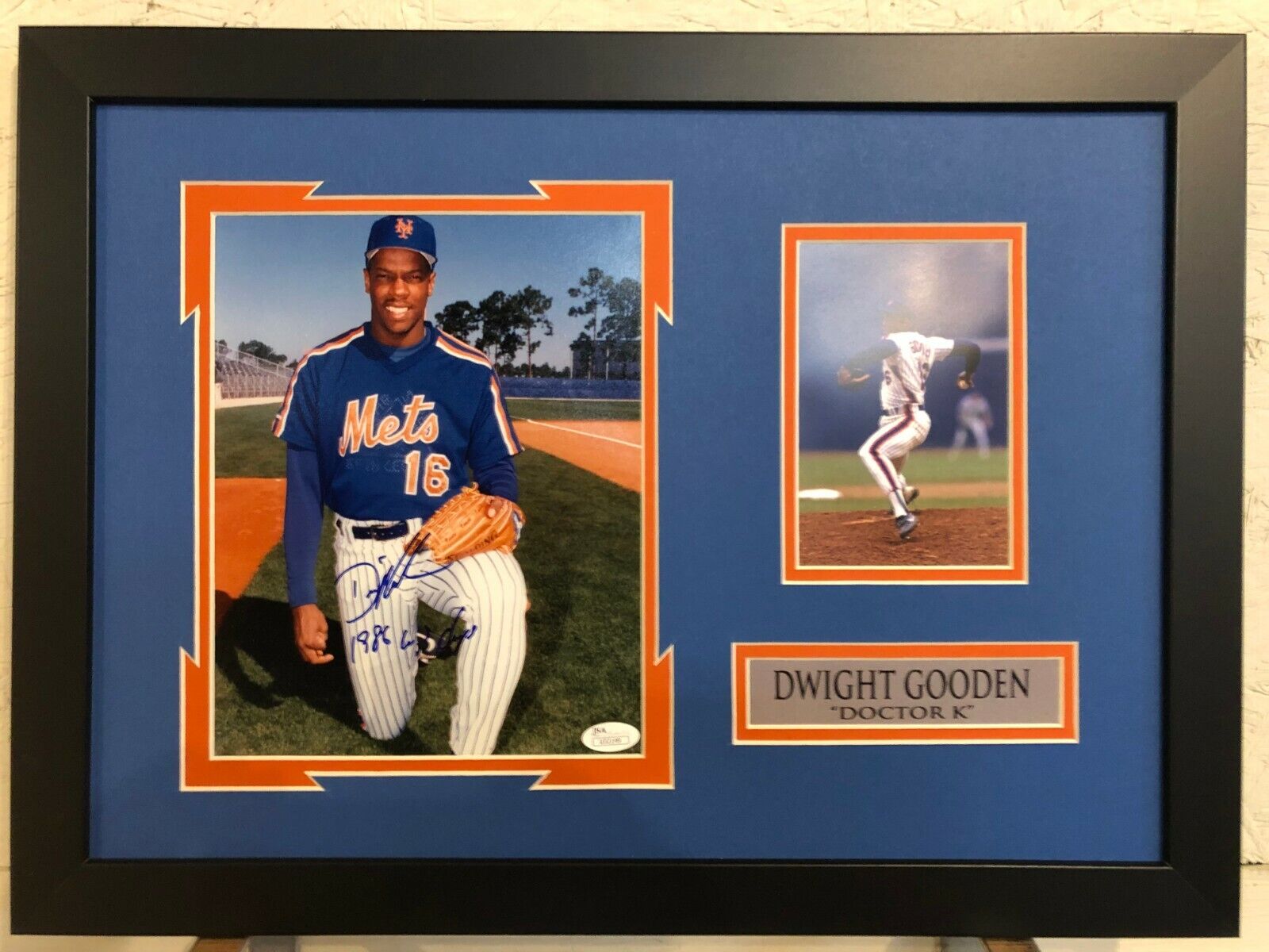 MVP Authentics Framed Signed N.Y. Mets Dwight Gooden 8X10 Photo Collage Jsa Coa 89.10 sports jersey framing , jersey framing