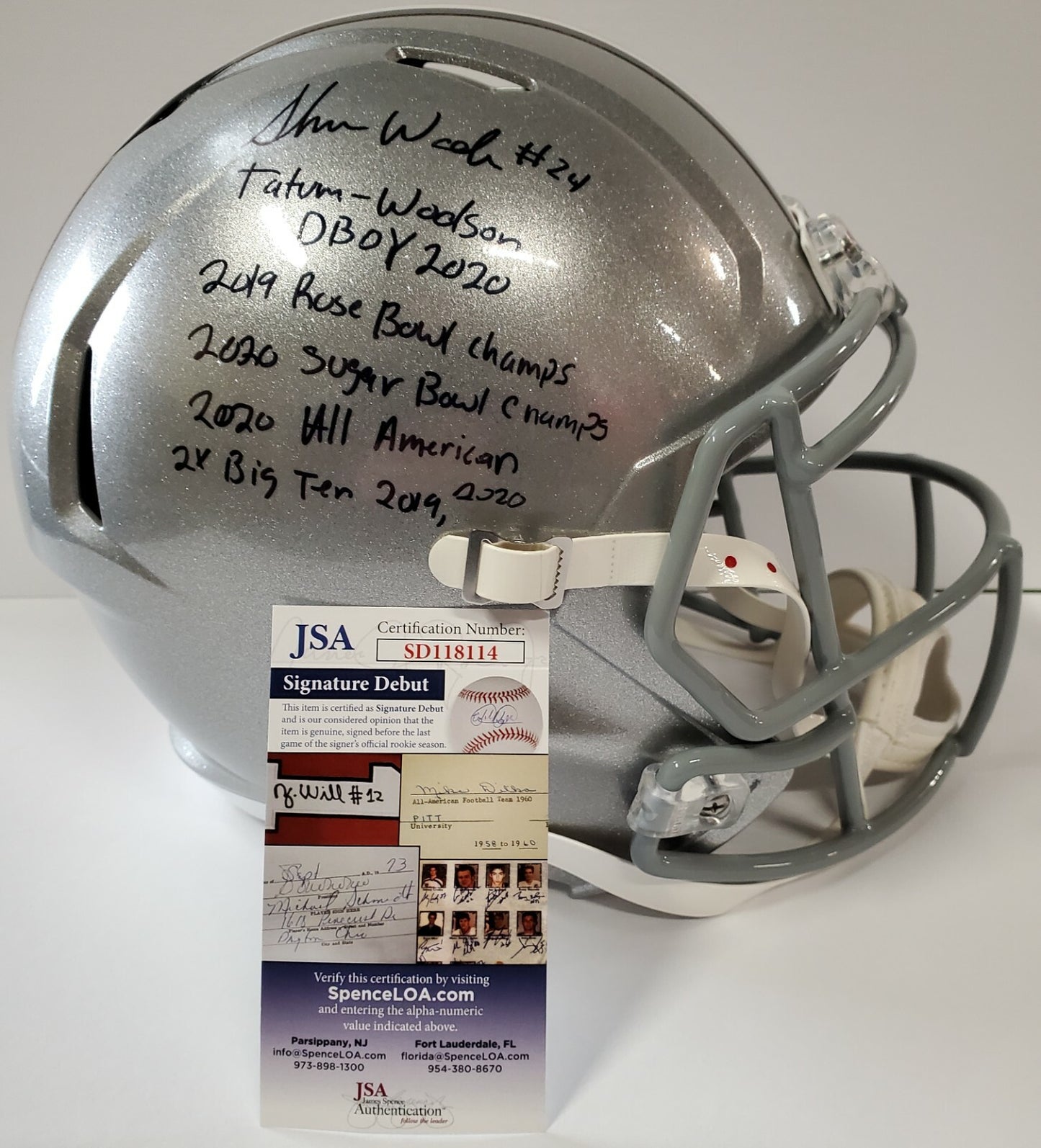 Shaun Wade Autographed Signed Ohio State Buckeyes Full Size Helmet Jsa Debut Coa