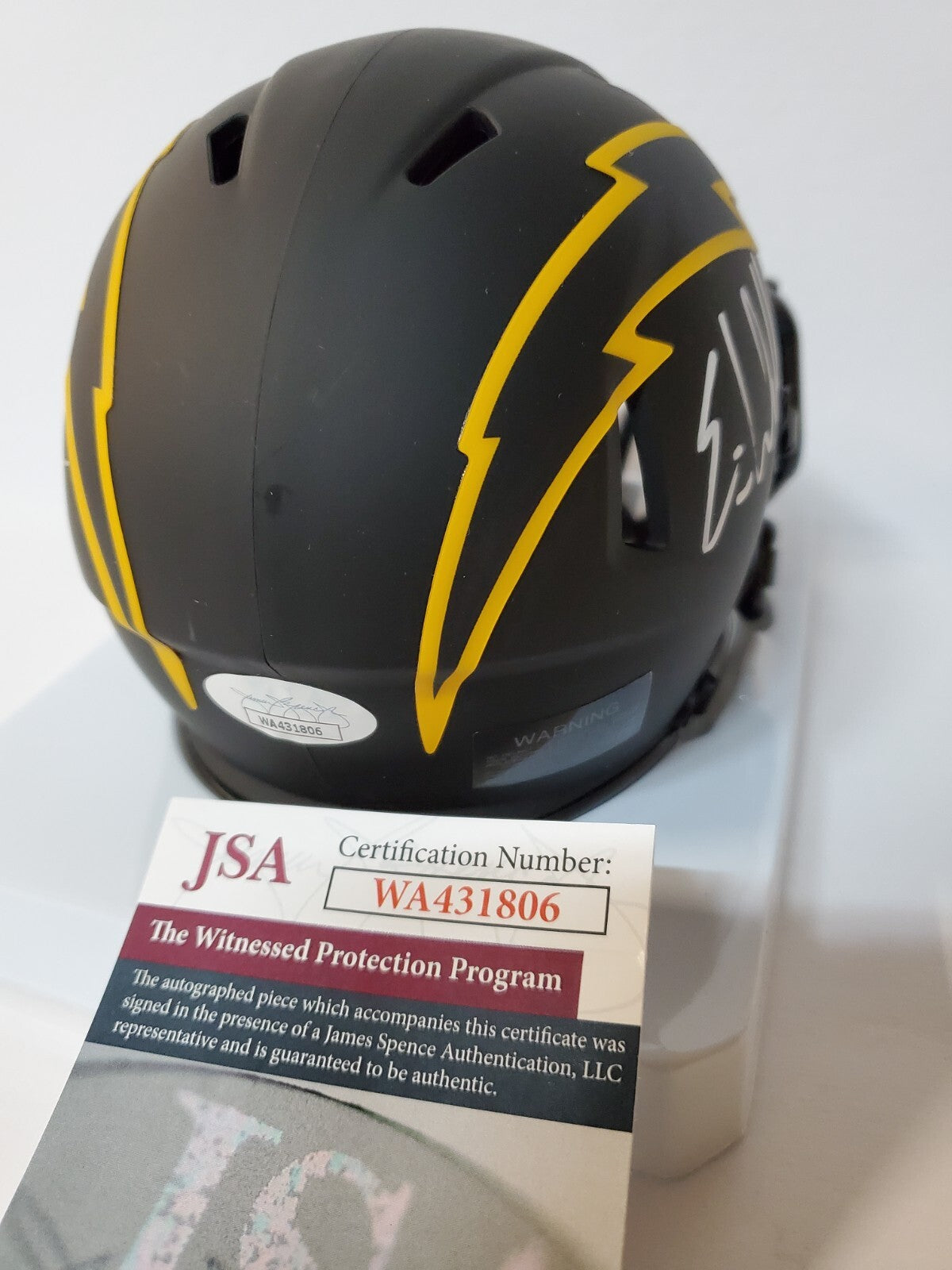 San Diego Chargers Eric Weddle Signed Eclipse Mini Helmet Jsa Coa