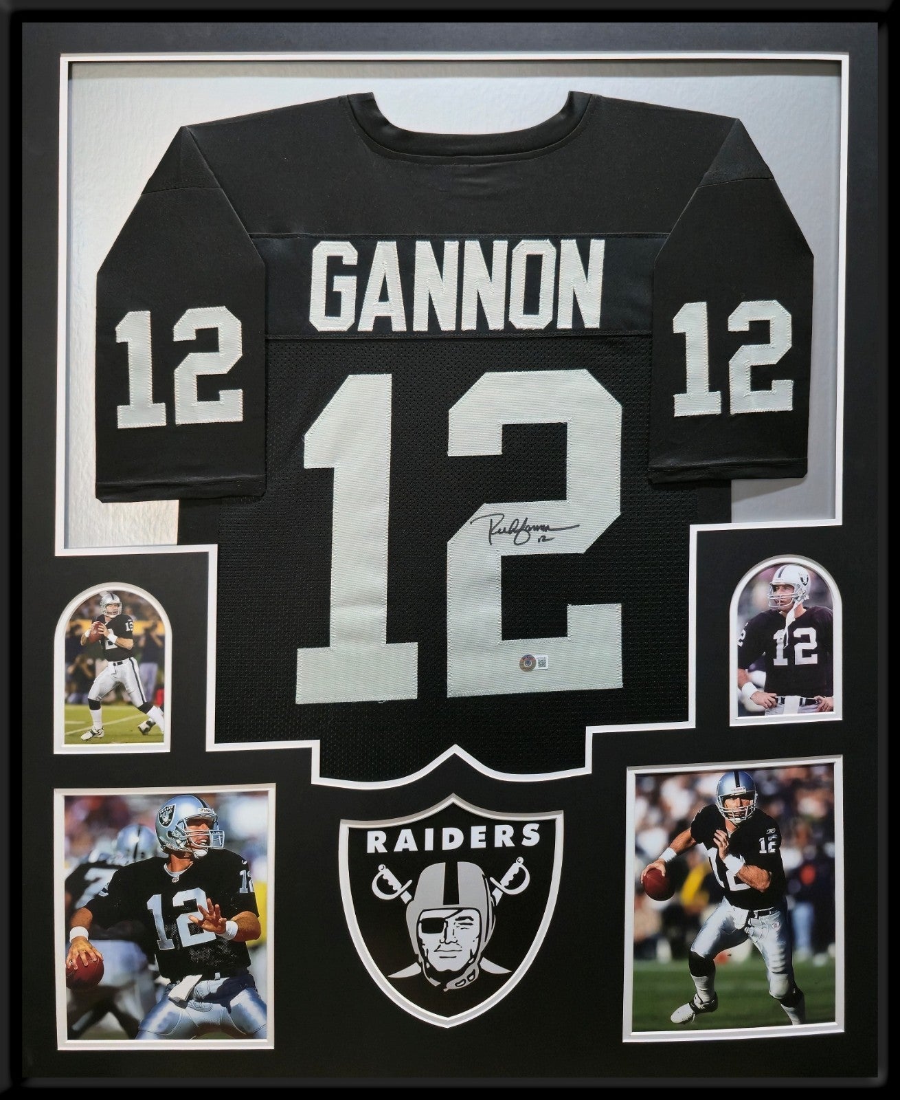 Framed Oakland Raiders Rich Gannon Autographed Signed Jersey Beckett Hologram