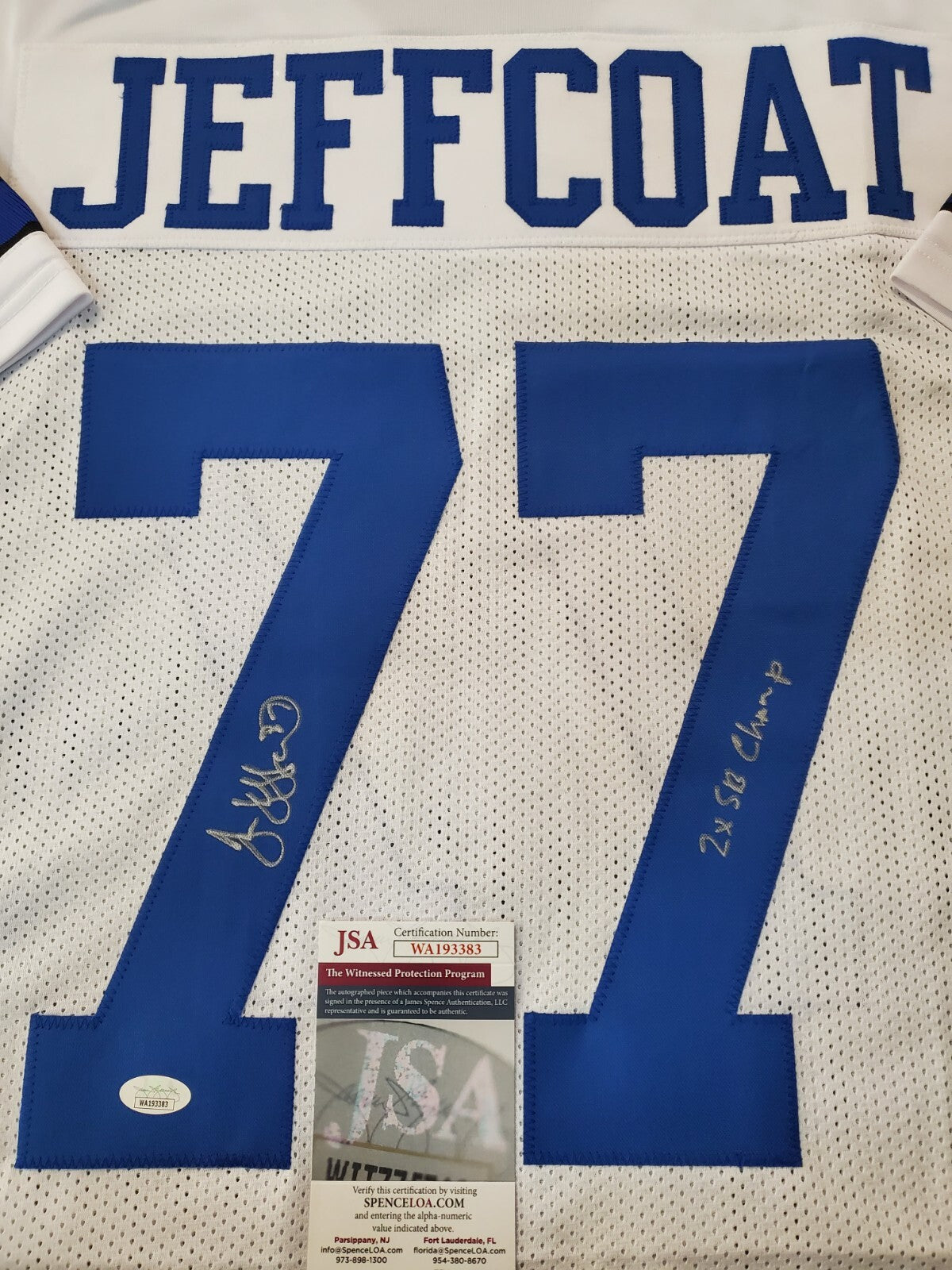 Jim Jeffcoat Autographed Signed Inscribed Dallas Cowboys Jersey Jsa  Coa