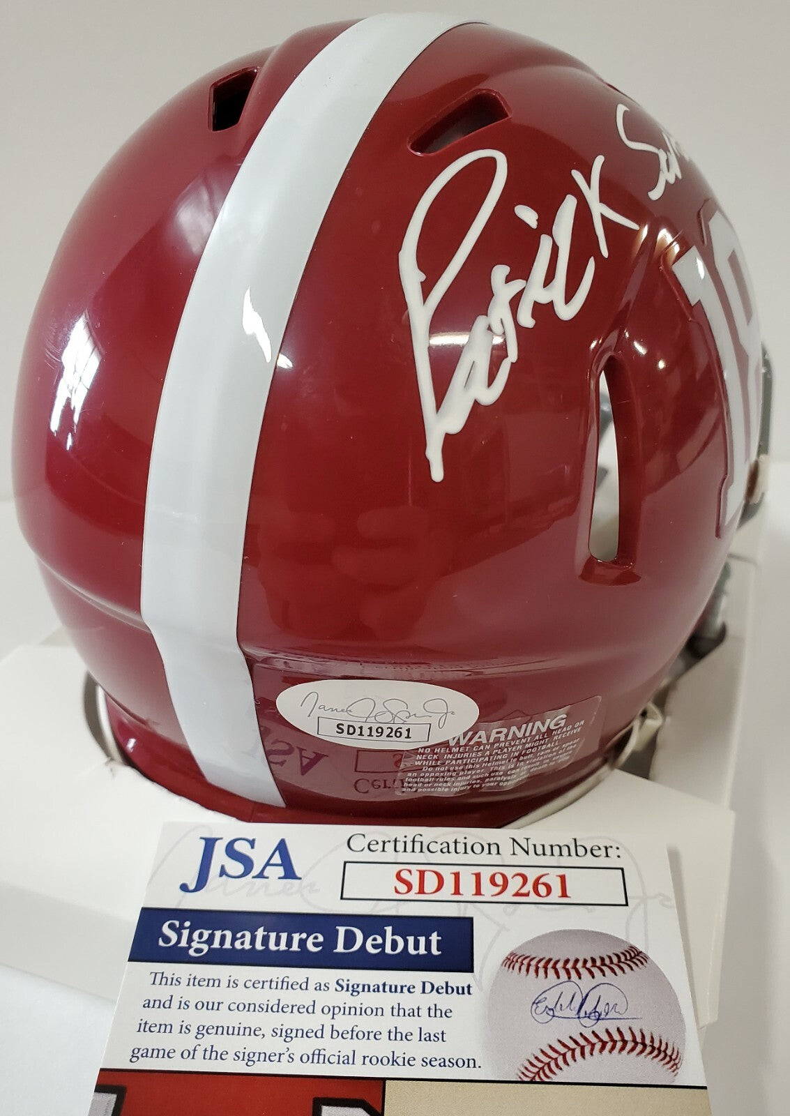 Patrick Surtain Ii Autographed Signed Alabama Crimson Tide Mini Helmet Jsa Coa