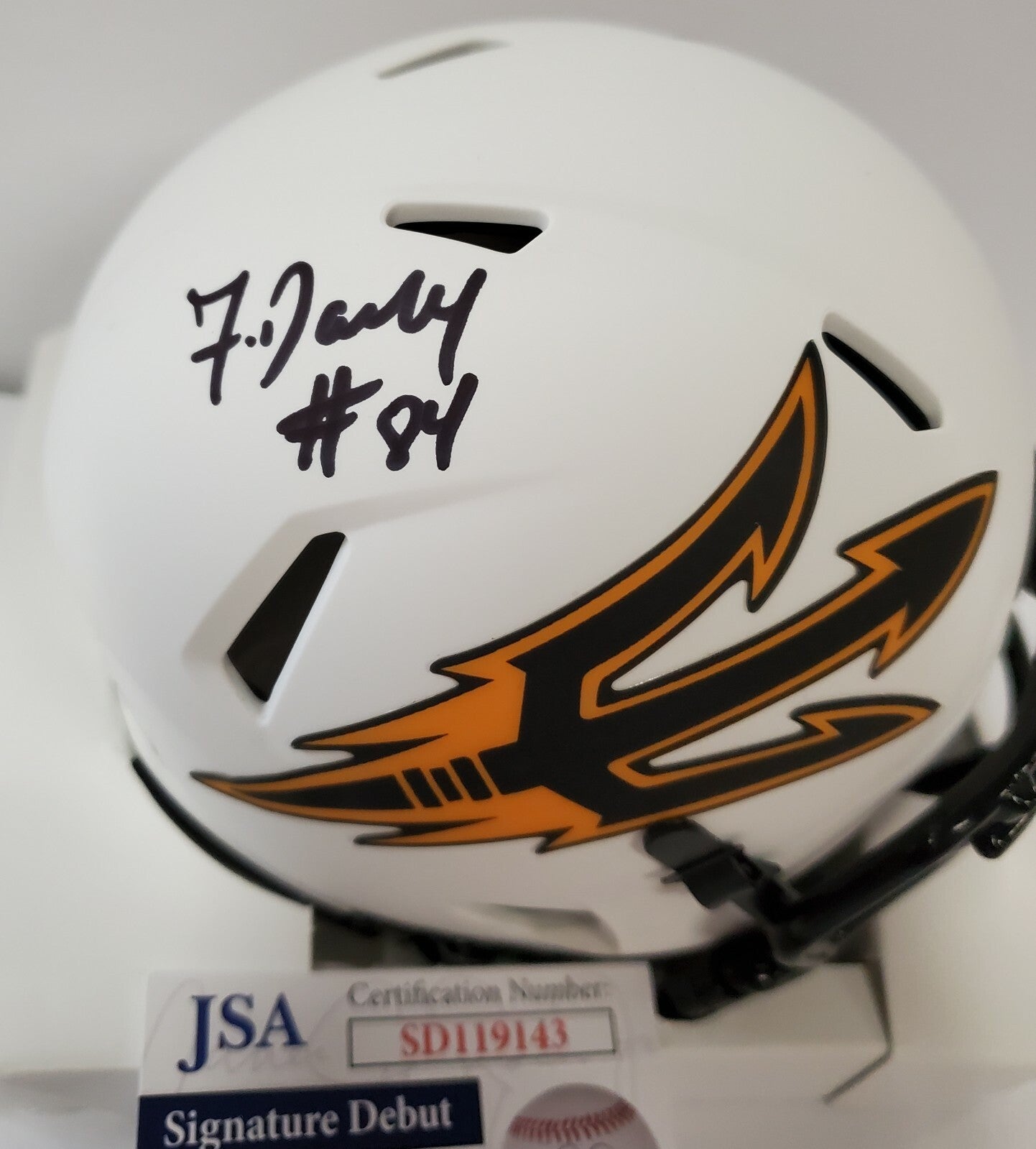 Frank Darby Autographed Arizona State Sun Devils Lunar Mini Helmet Jsa Coa