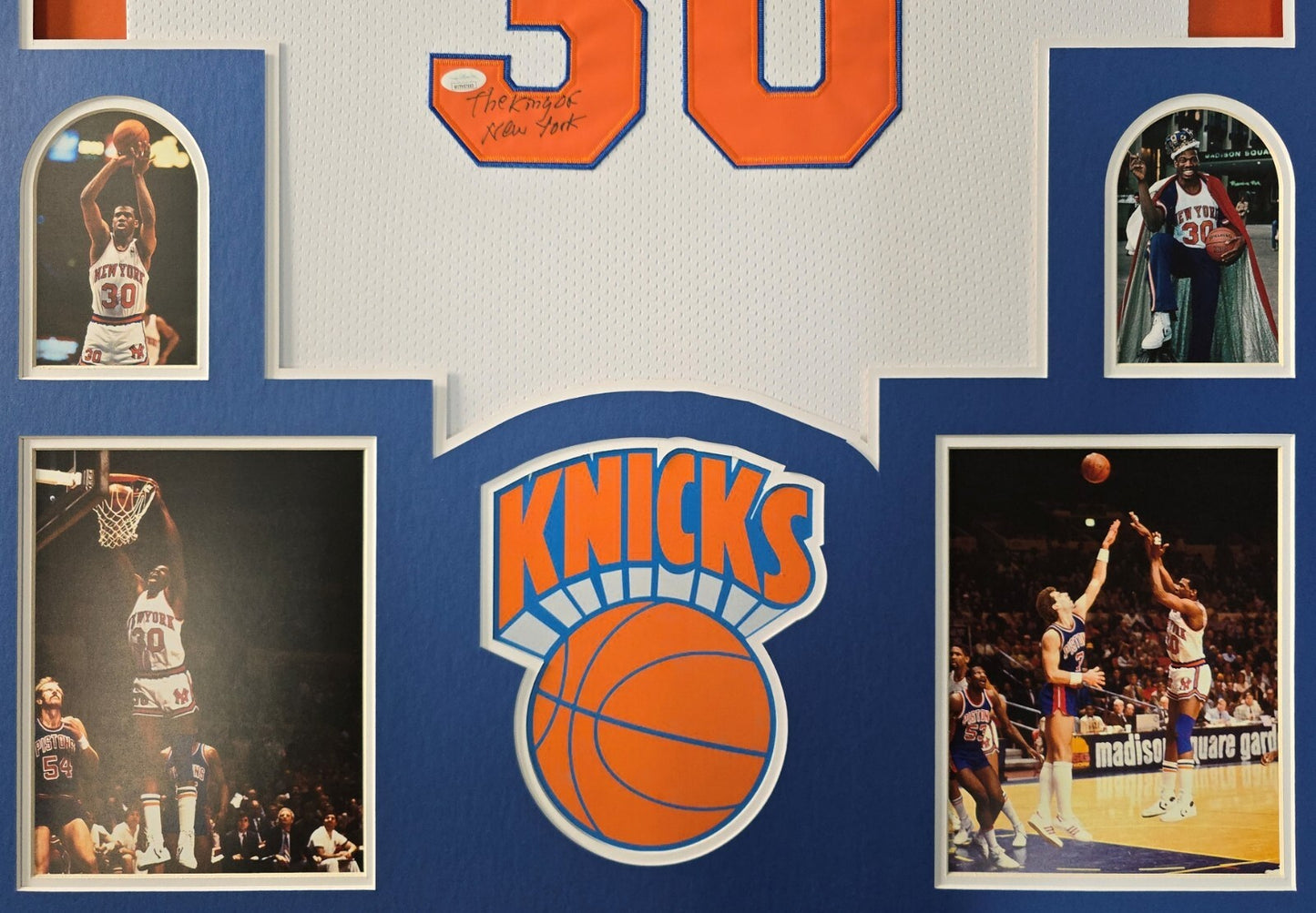 Framed New York Knicks Bernard King Autographed 2X Inscribed Jersey Jsa Coa