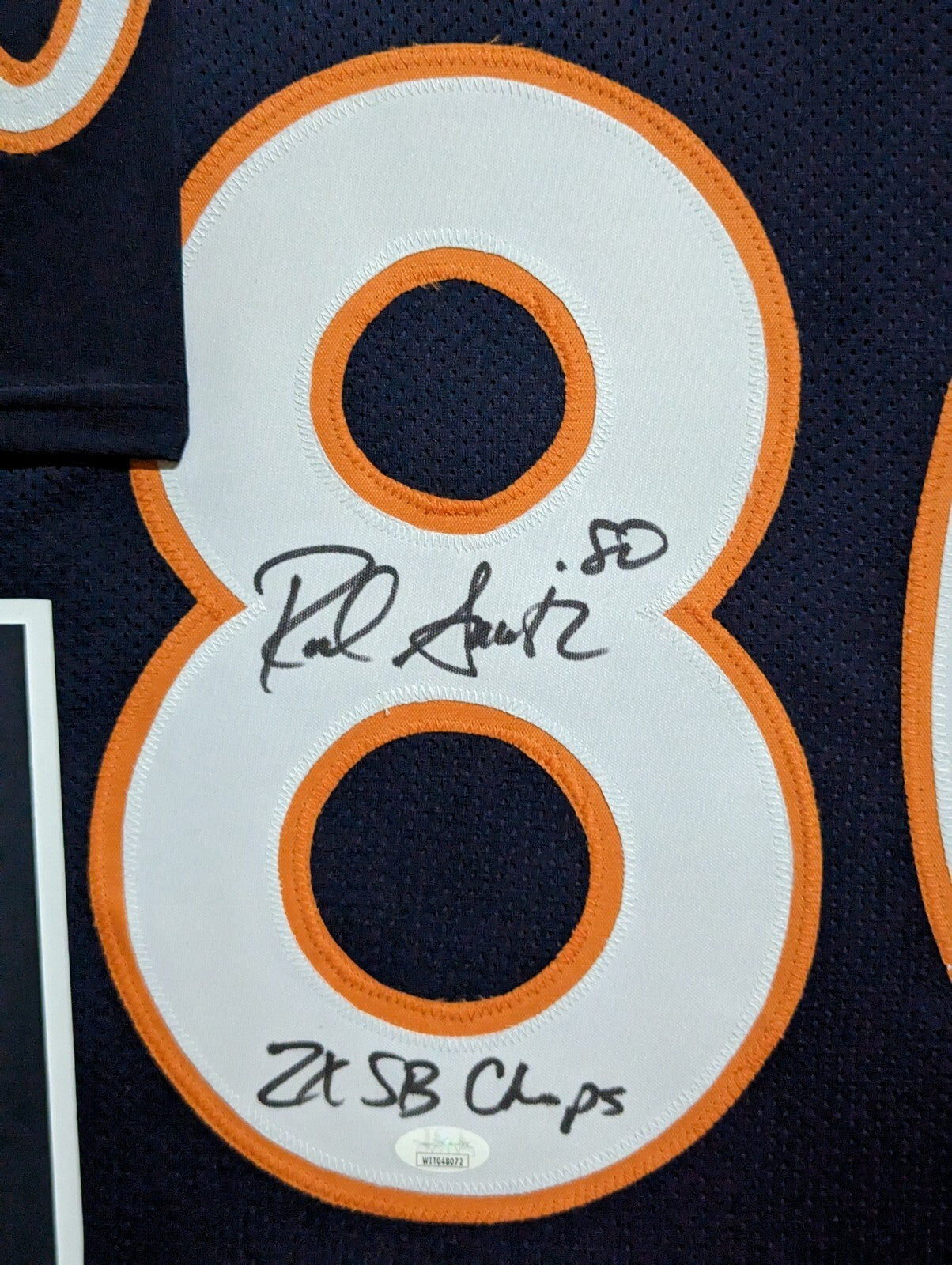 Framed Denver Broncos Rod Smith Autographed Signed Inscribed Jersey Jsa Coa