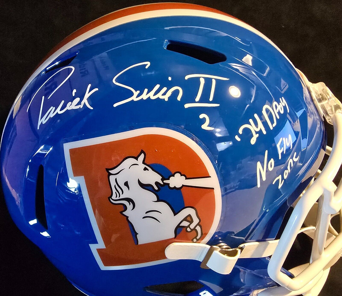 Denver Broncos Pat Surtain Ii Signed 2X Insc Replica Full Size Helmet Beckett