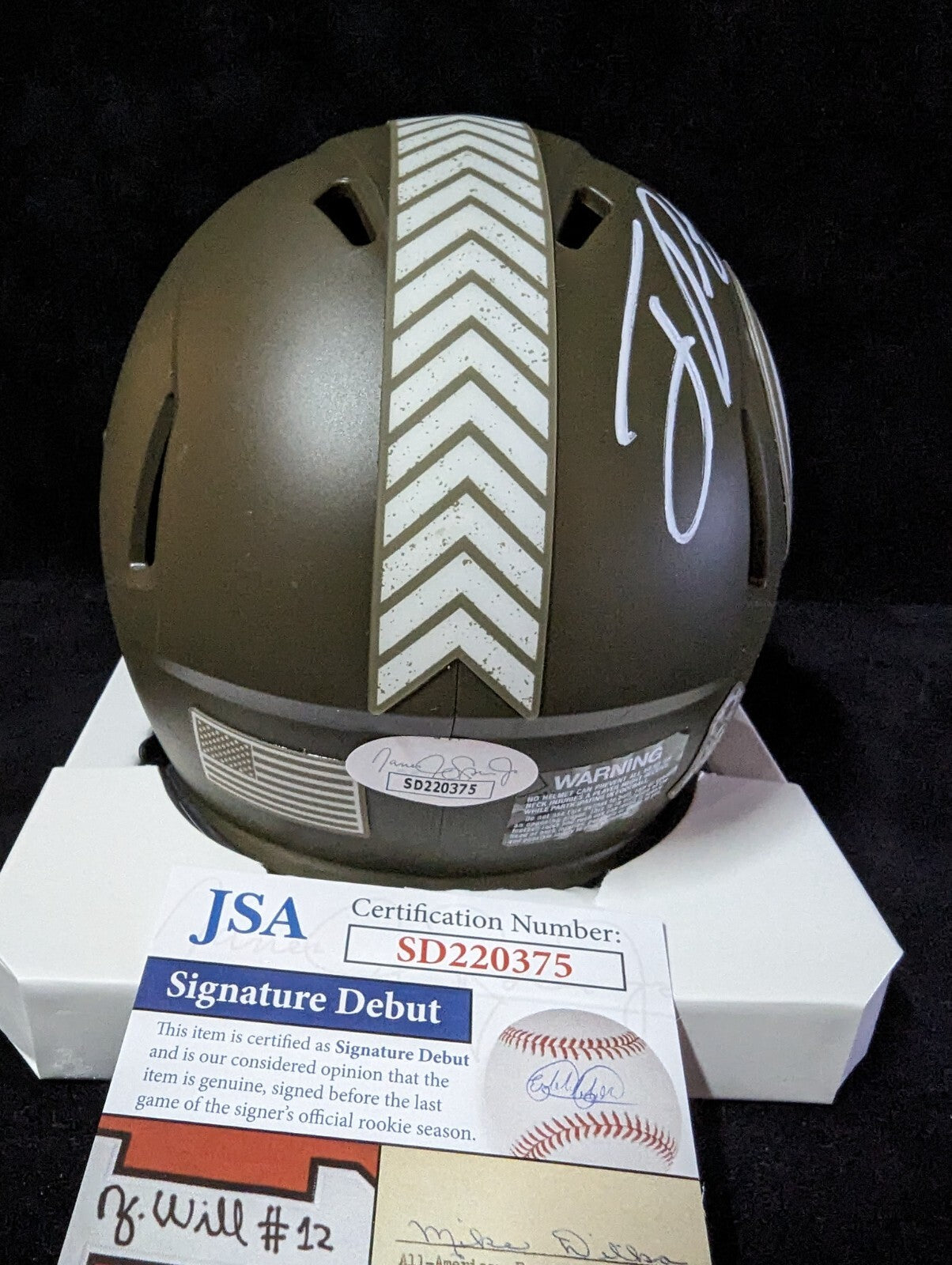 Pittsburgh Steelers Joey Porter Jr Autographed Salute Mini Helmet Jsa Coa
