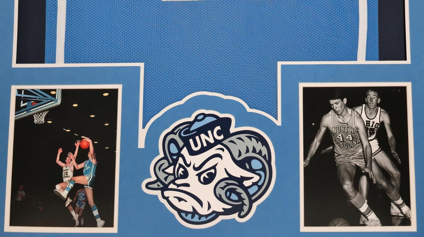 Framed Unc Tar Heels Larry Miller Autographed Signed Jersey Jsa Coa
