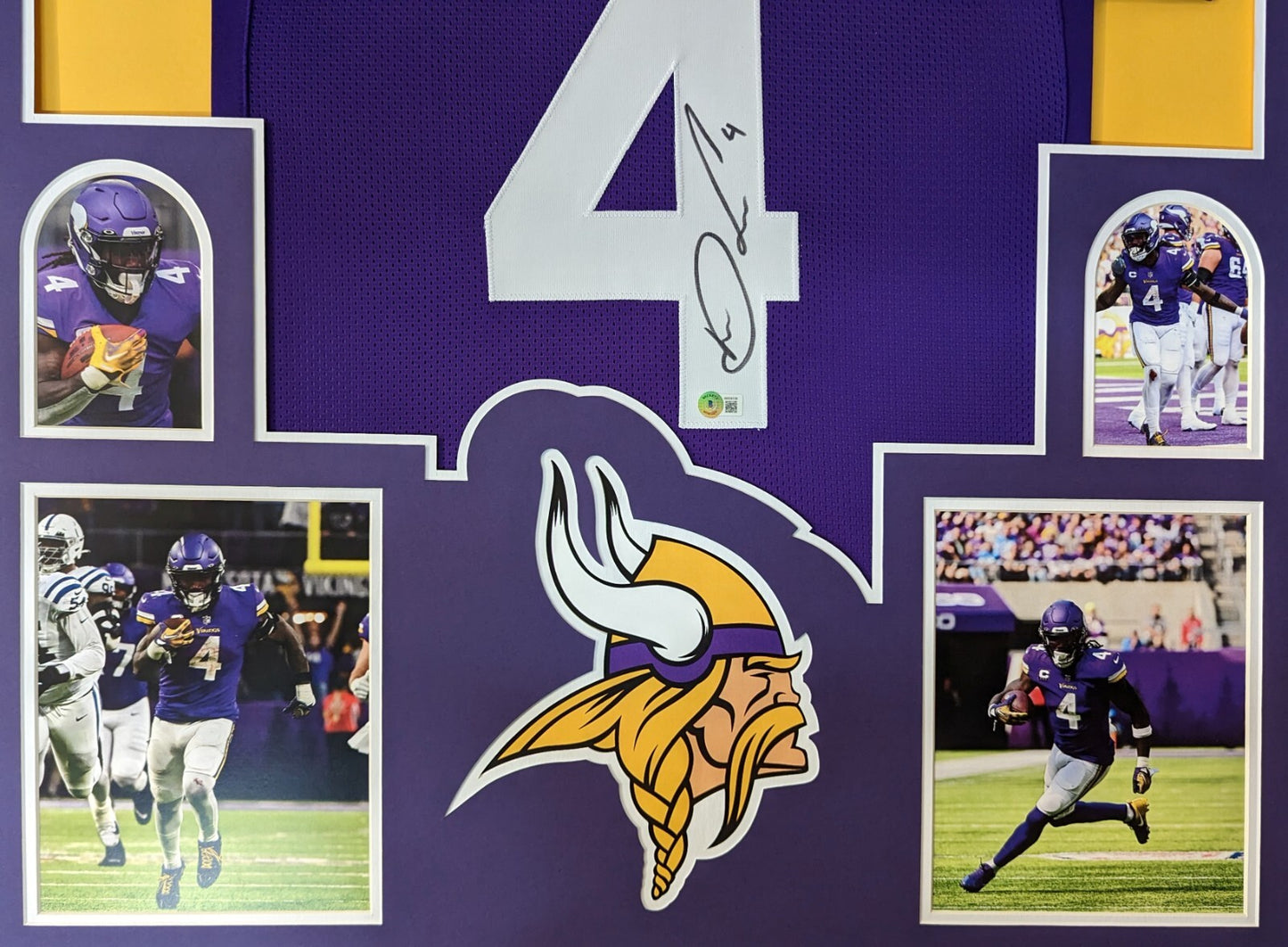 Framed Minnesota Vikings Dalvin Cook Autographed Signed Jersey Beckett Holo