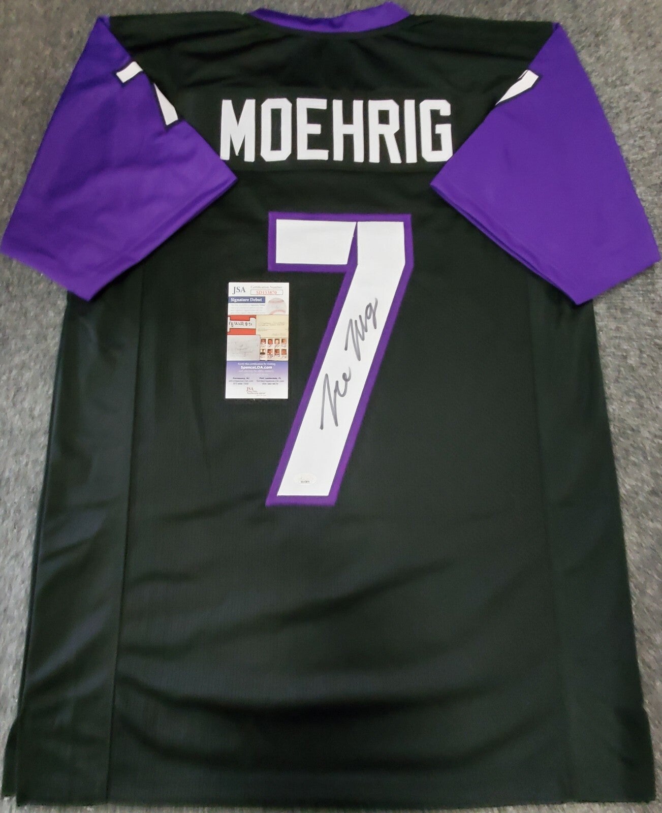 Tcu Horned Frogs Tre'von Moehrig Autographed Signed Jersey Jsa Coa