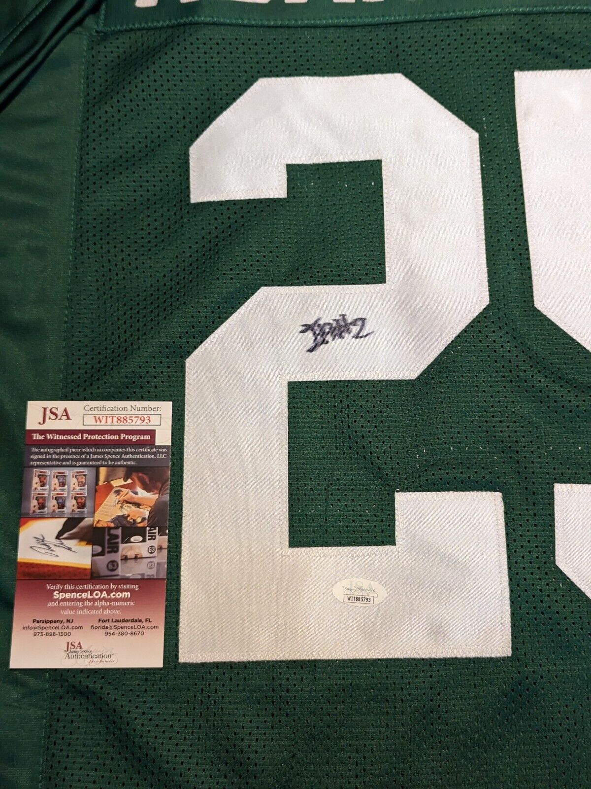 MVP Authentics New York Jets Israel "Izzy" Abanikanda Autographed Signed Jersey Jsa Coa 90 sports jersey framing , jersey framing