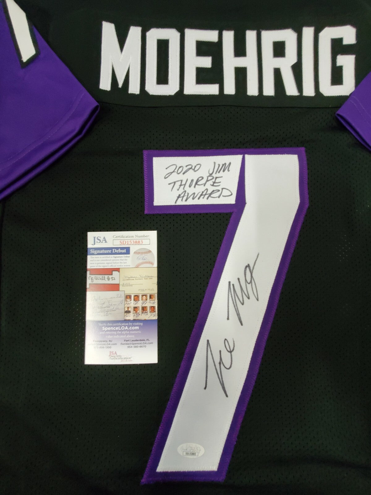 Tcu Horned Frogs Tre'von Moehrig Autographed Signed Inscribed Jersey Jsa Coa
