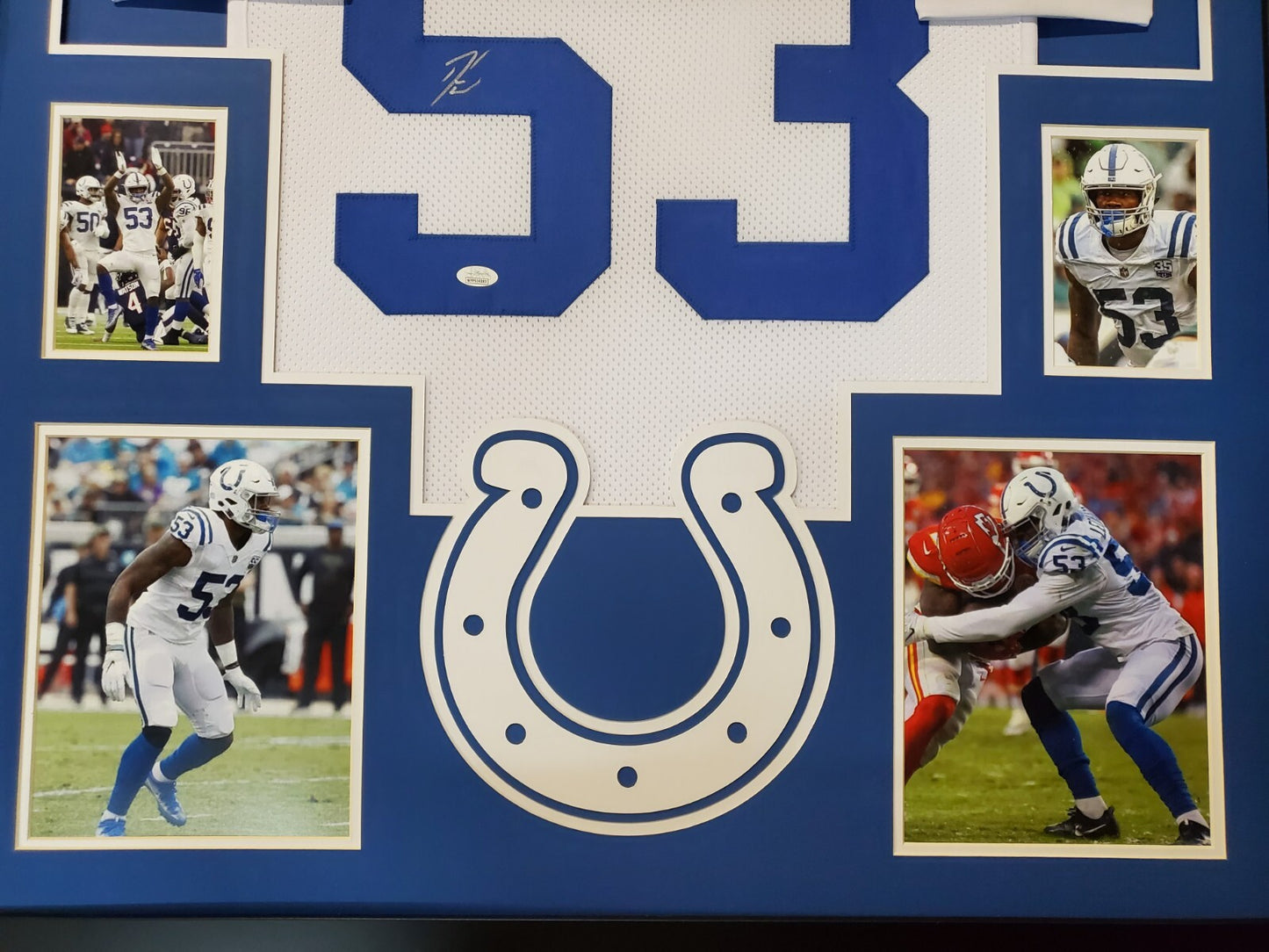 Framed Indianapolis Colts Darius Shaquille Leonard Signed Jersey Jsa Coa