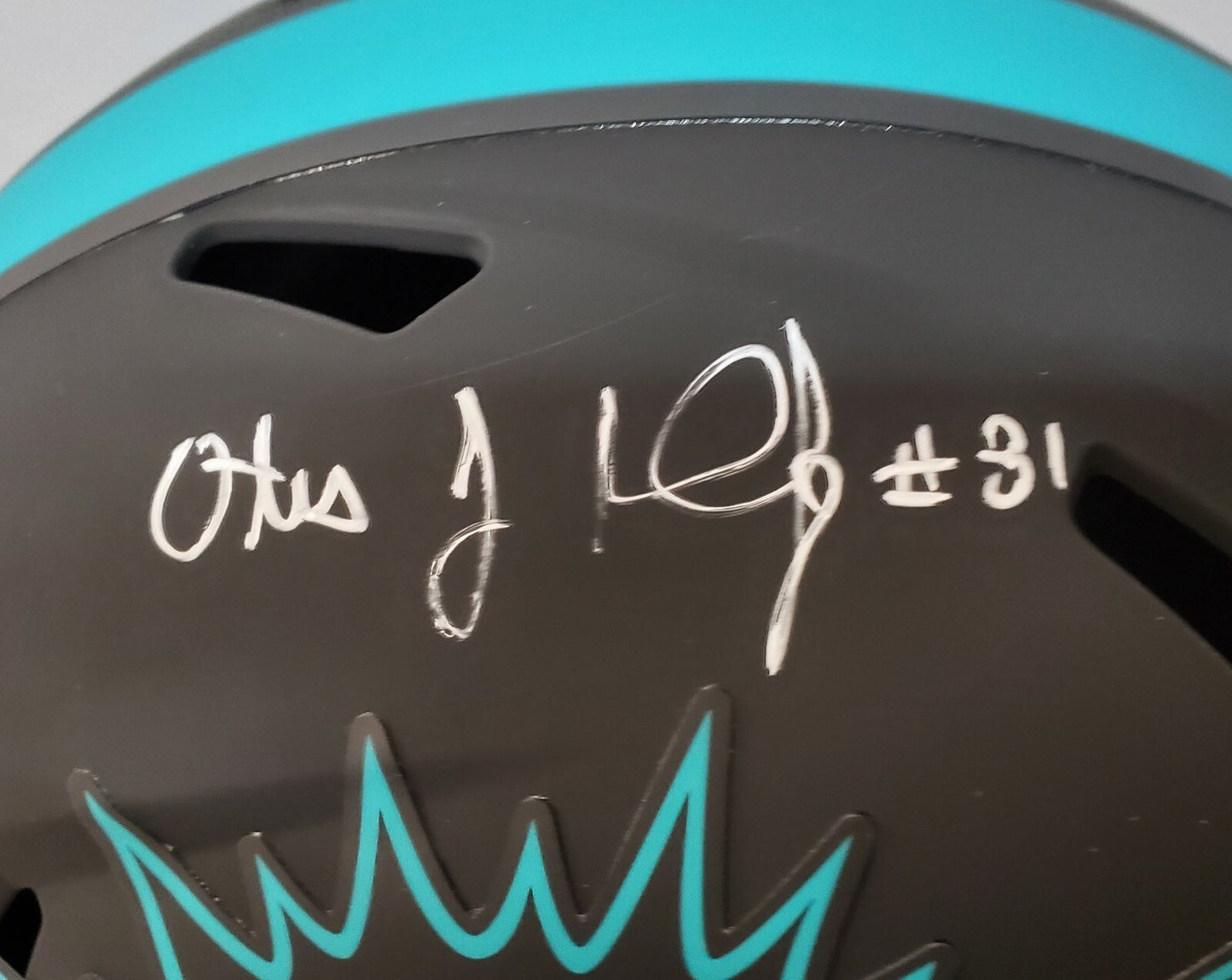 Miami Dolphins Oj Mcduffie Signed Insc Full Size Eclipse Replica Helmet Jsa Coa