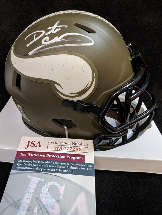 Minnesota Vikings Daunte Culpepper Autographed Signed Salute Mini Helmet Jsa Coa