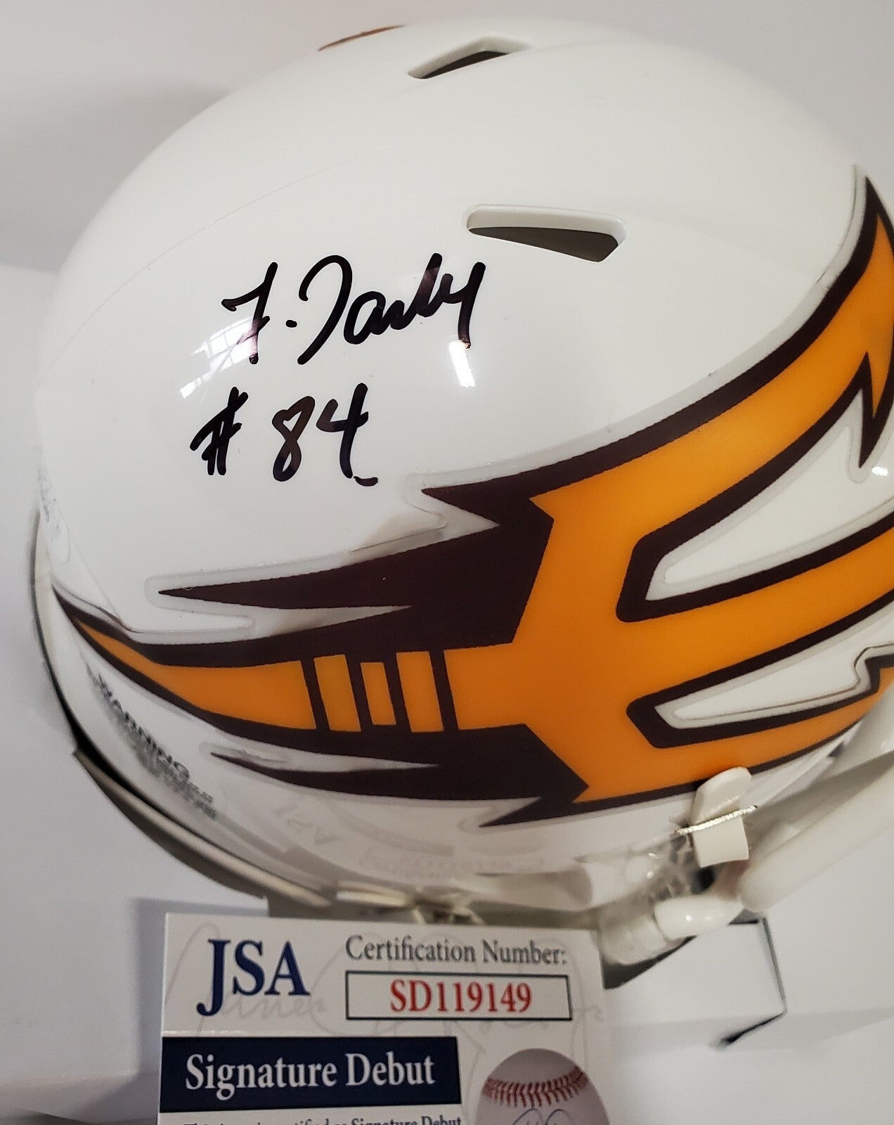 Frank Darby Autographed Signed Arizona State Sun Devils Mini Helmet Jsa Coa