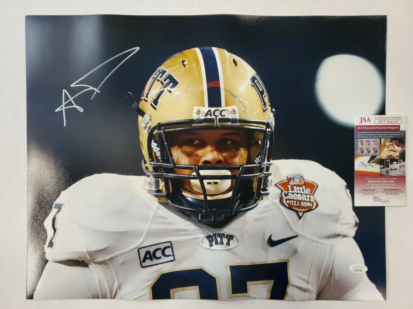 MVP Authentics Aaron Donald Autographed Signed Pittsburgh Panthers 16X20 Photo Jsa  Coa 170.10 sports jersey framing , jersey framing