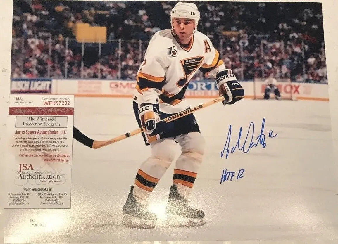 MVP Authentics Adam Oates Autographed Signed Inscribed St. Louis Blues 11X14 Photo Jsa  Coa 45 sports jersey framing , jersey framing