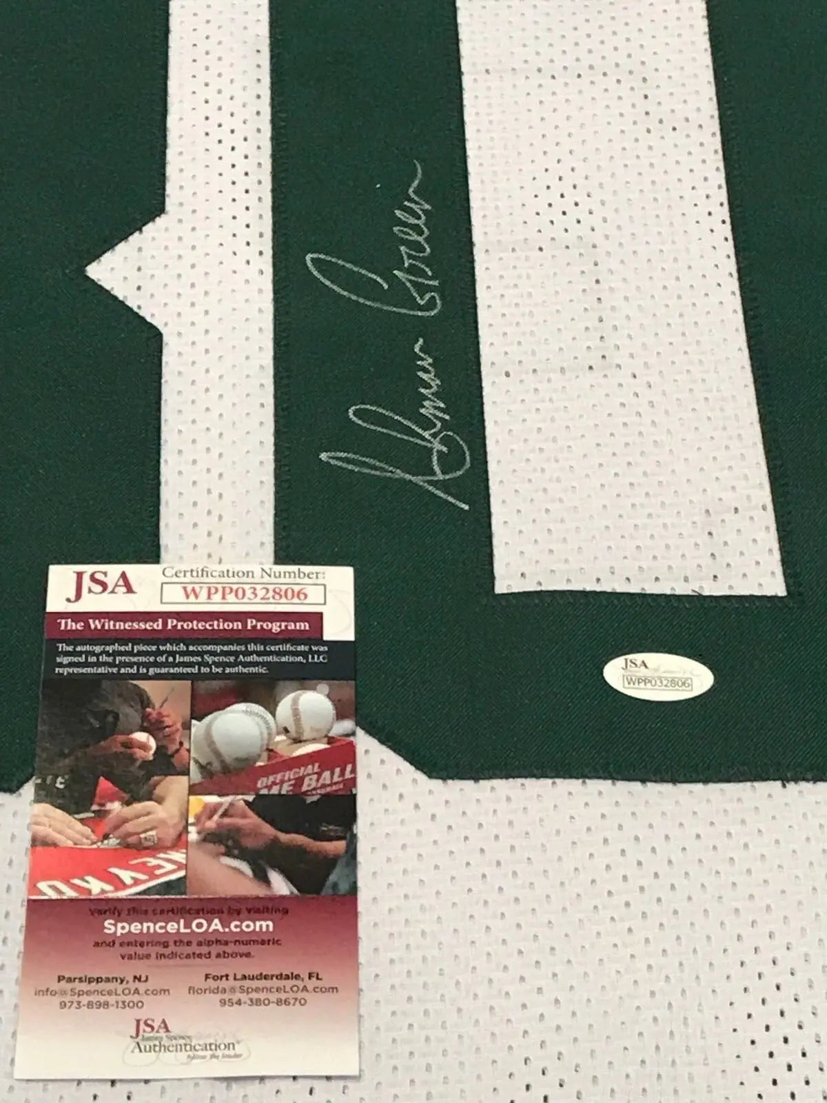 MVP Authentics Ahman Green Autographed Signed G.B. Packers Jersey Jsa  Coa 134.10 sports jersey framing , jersey framing