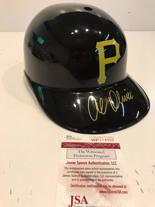 MVP Authentics Al Oliver Autographed Signed Pittsburgh Pirates Replica Helmet Jsa Coa 63 sports jersey framing , jersey framing