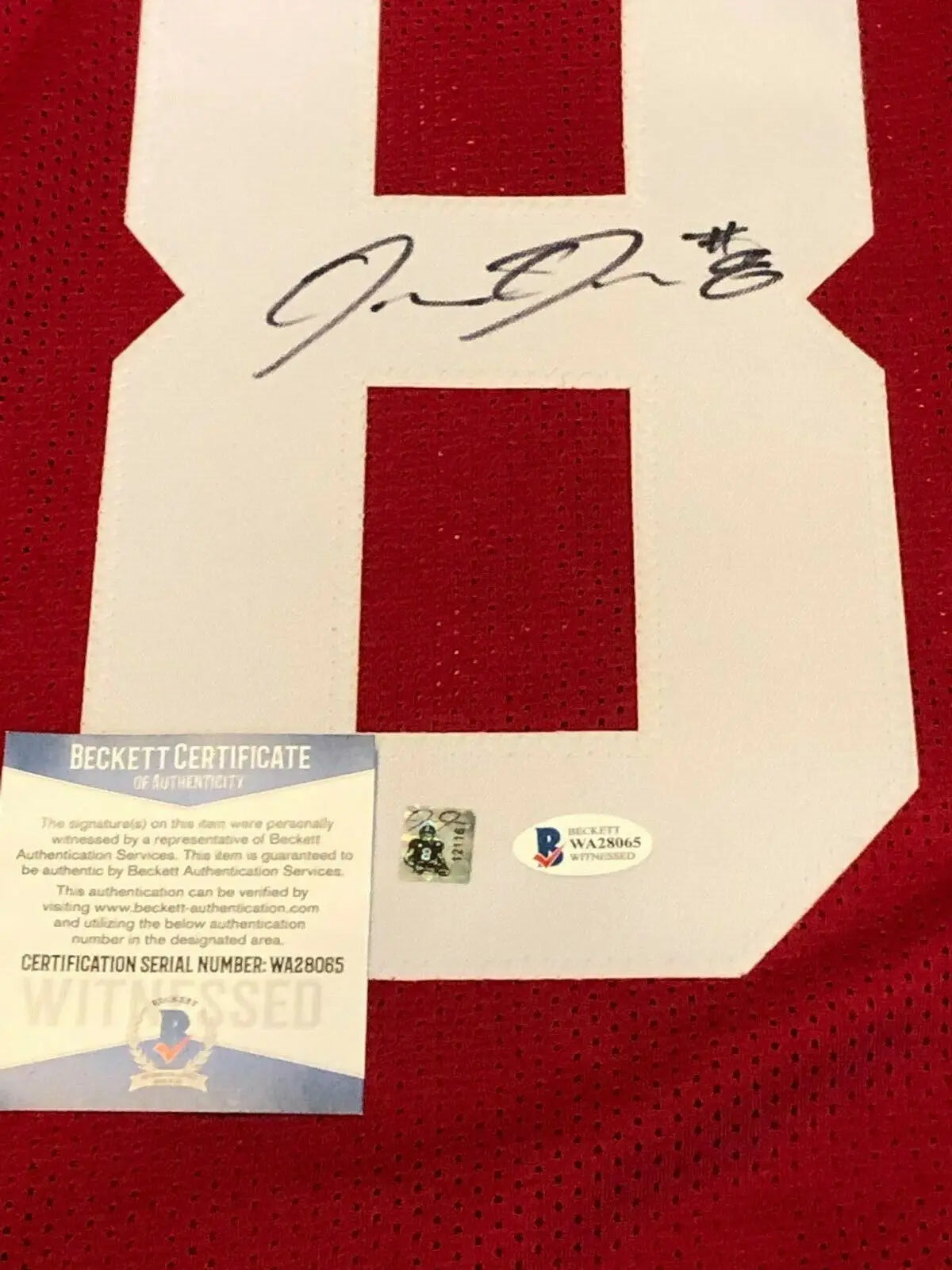 MVP Authentics Alabama Crimson Tide Josh Jacobs Autographed Signed Jersey Beckett Coa 197.10 sports jersey framing , jersey framing