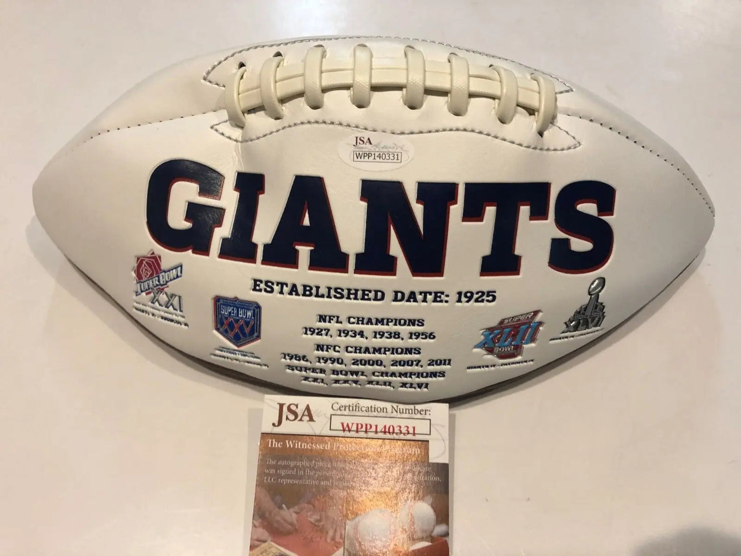 MVP Authentics Alec Ogletree Autographed Signed N.Y. Giants Logo Football Jsa Coa 53.10 sports jersey framing , jersey framing