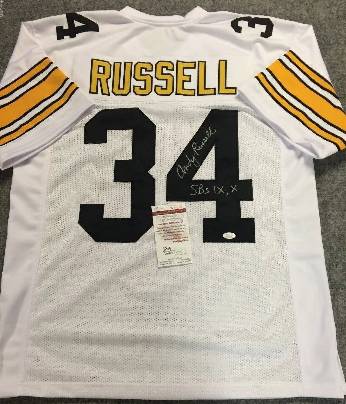 MVP Authentics Andy Russell Autographed Signed Incscribed  Pittsburgh Steelers Jersey Jsa Coa 108 sports jersey framing , jersey framing