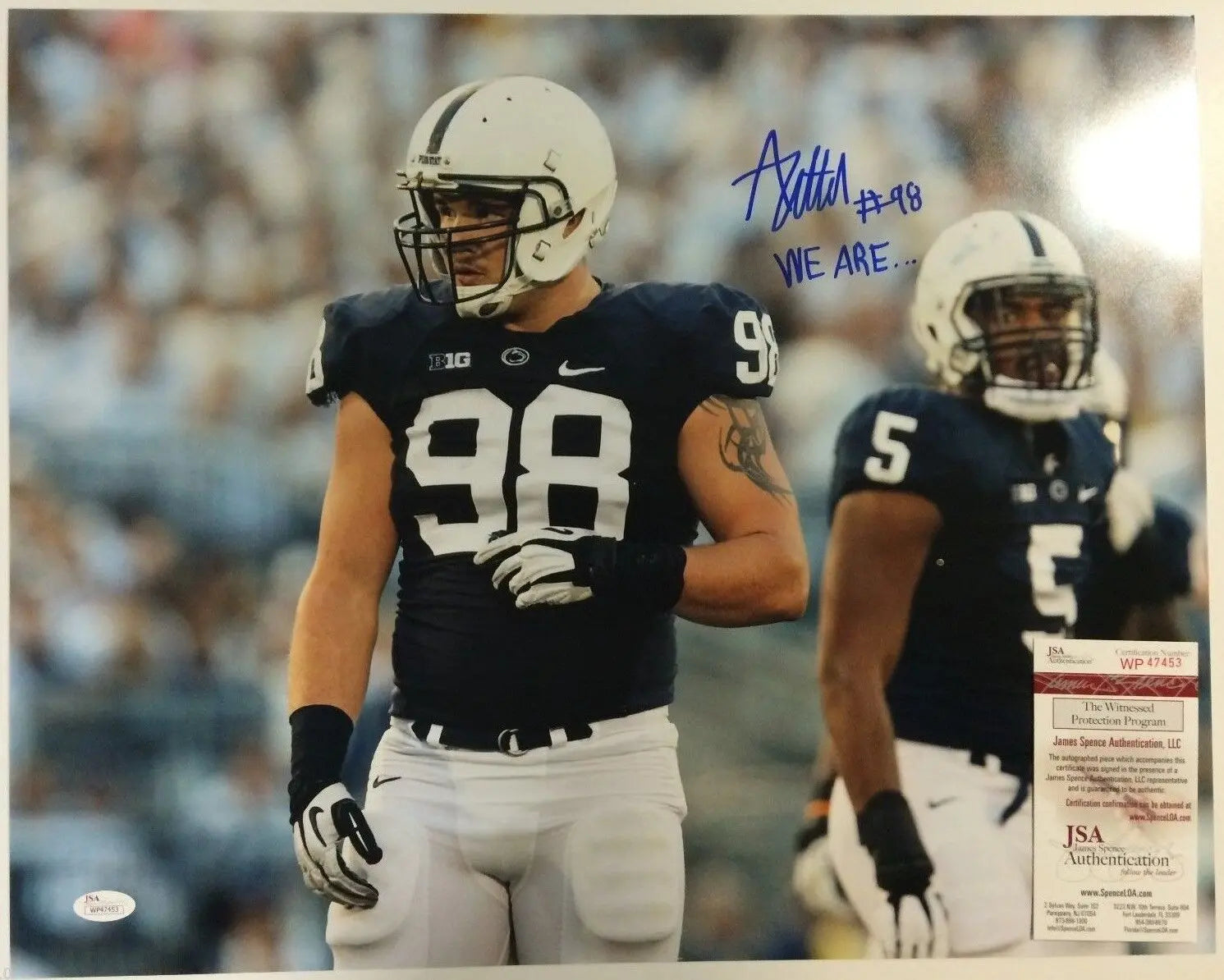 MVP Authentics Anthony Zettel Autographed Signed Insc. Penn State 16X20 Photo Jsa  Coa 90 sports jersey framing , jersey framing