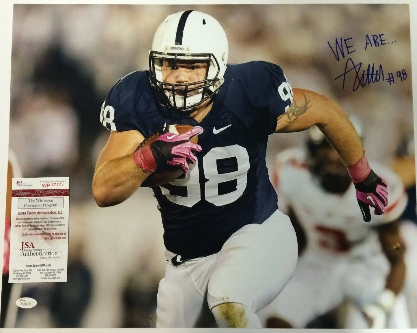 MVP Authentics Anthony Zettel Autographed Signed Insc. Penn State 16X20 Photo Jsa  Coa 90 sports jersey framing , jersey framing
