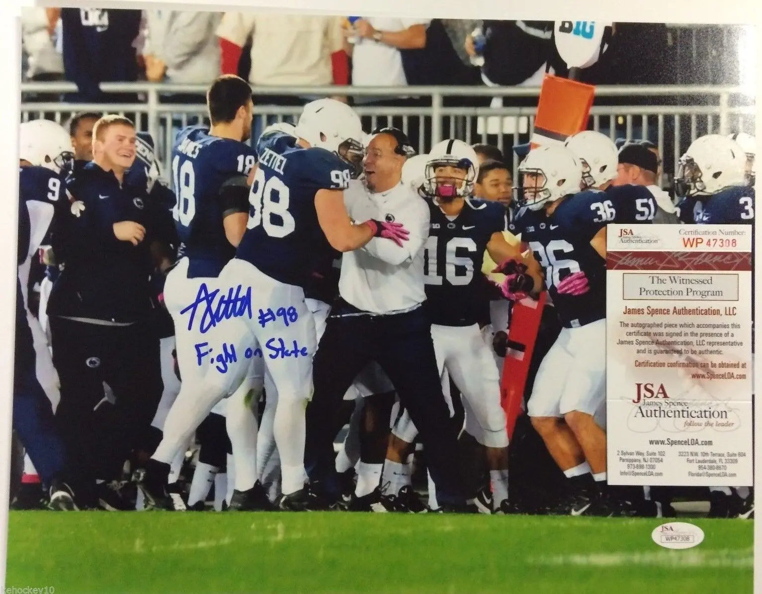 MVP Authentics Anthony Zettel Autographed Signed Inscribed Penn State 11X14 Photo Jsa Coa 72 sports jersey framing , jersey framing