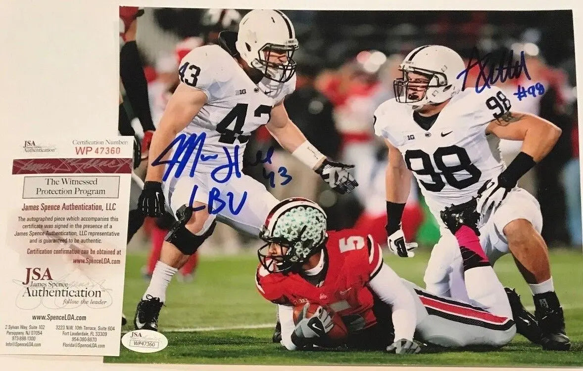 MVP Authentics Anthony Zettel & Mike Hull Autographed Signed Penn State 8X10 Photo Jsa Coa 63 sports jersey framing , jersey framing