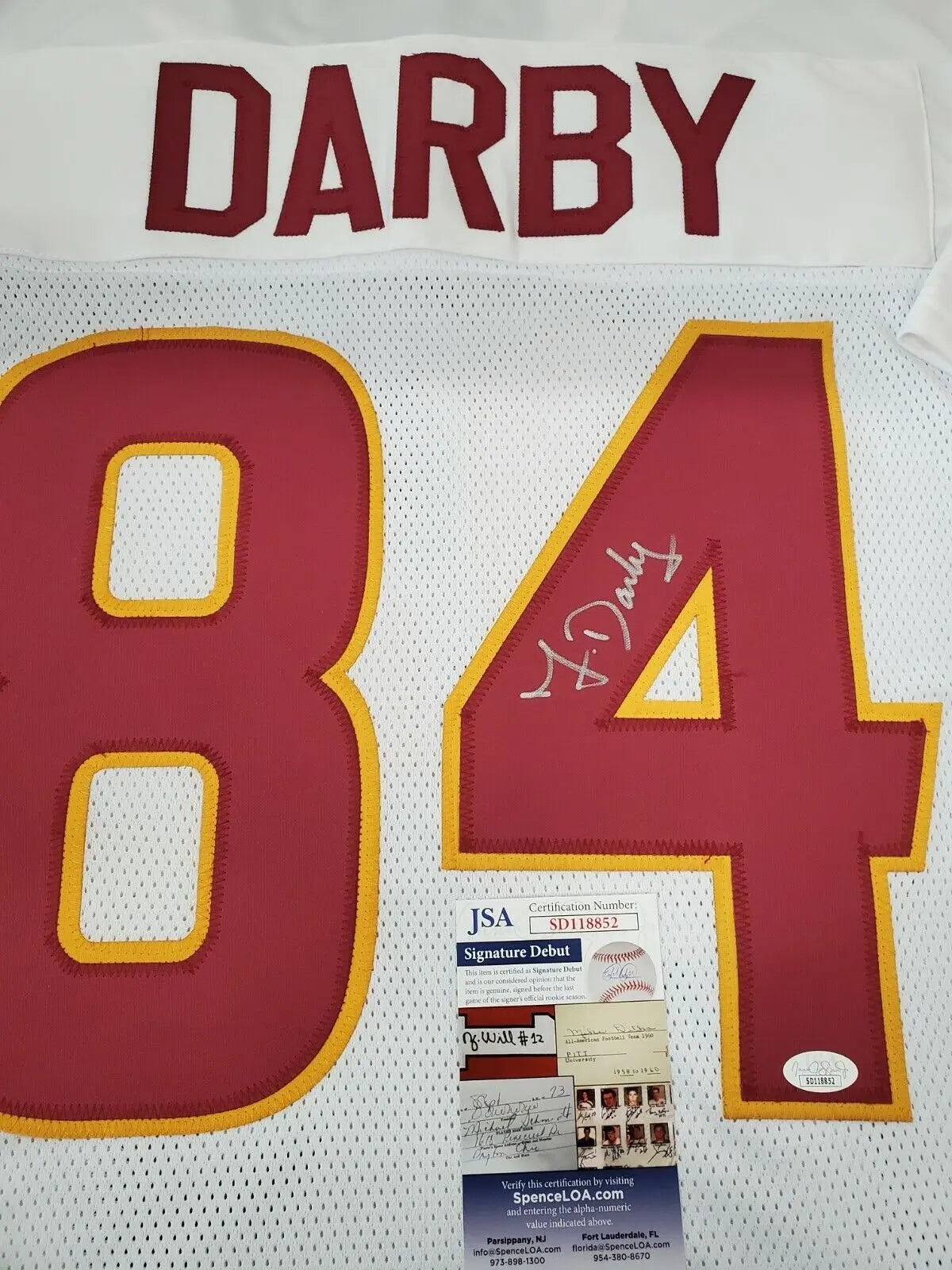 MVP Authentics Arizona State Sun Devils Frank Darby Autographed Signed Jersey Jsa Coa 107.10 sports jersey framing , jersey framing