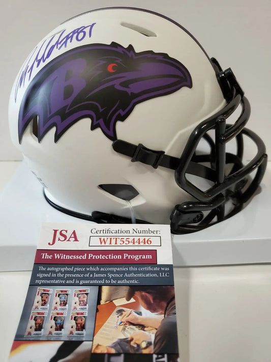 MVP Authentics Baltimore Ravens Anquan Boldin Autographed Lunar Eclipse Mini Helmet Jsa Coa 134.10 sports jersey framing , jersey framing