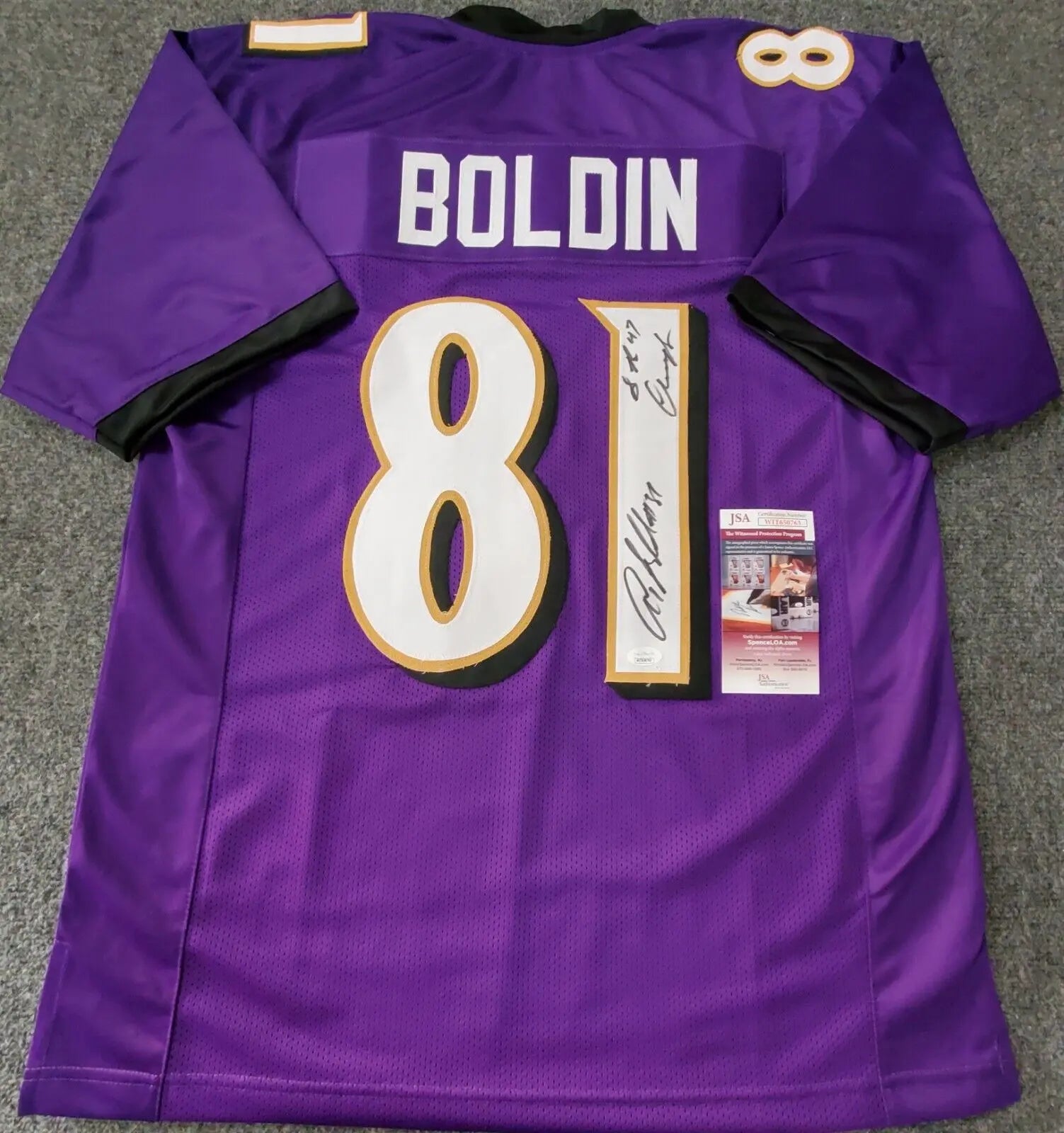 MVP Authentics Baltimore Ravens Anquan Boldin Autographed Signed Inscribed Jersey Jsa  Coa 116.10 sports jersey framing , jersey framing