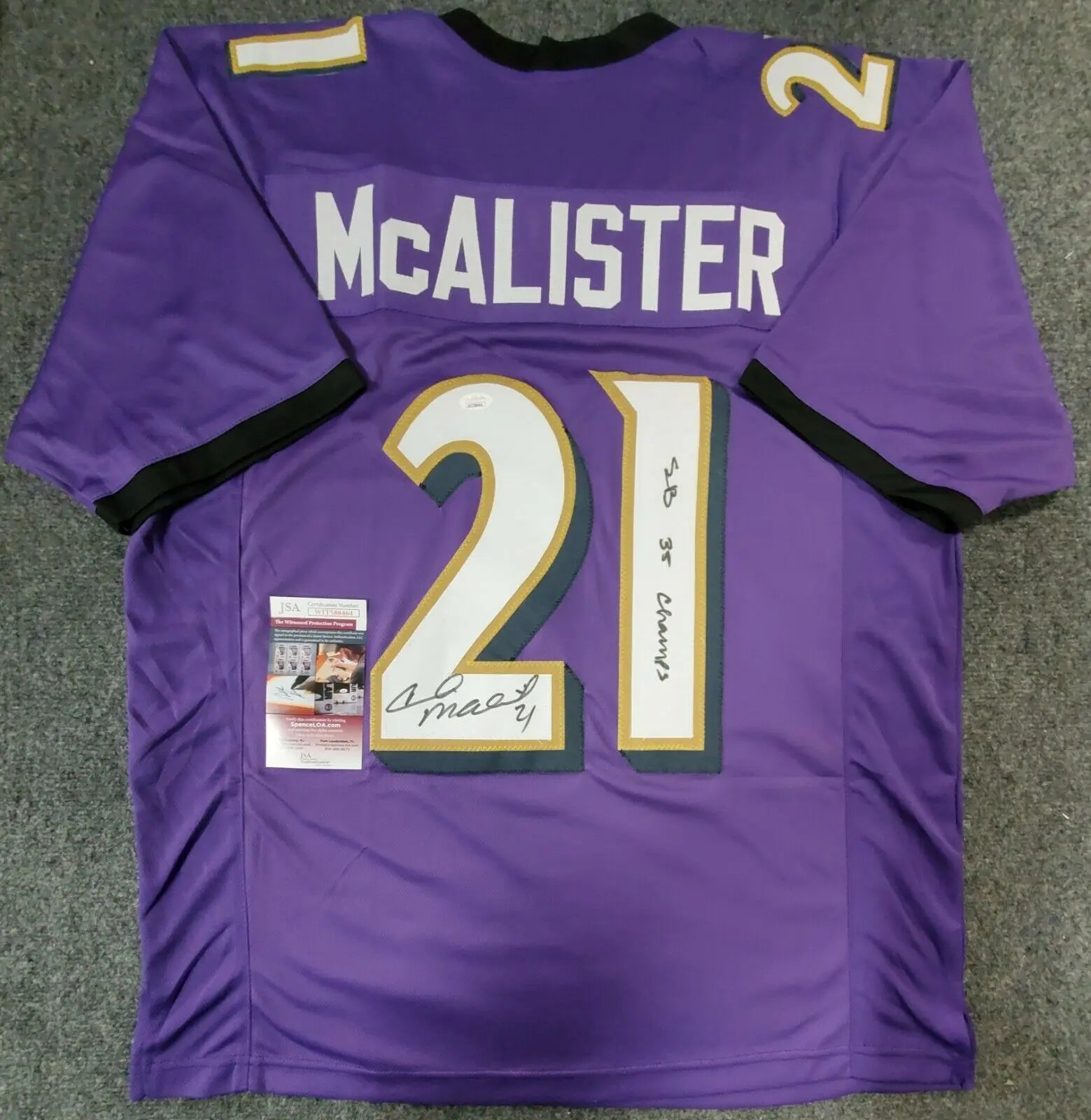 MVP Authentics Baltimore Ravens Chris Mcalister Autographed Signed Inscribed Jersey Jsa Coa 107.10 sports jersey framing , jersey framing