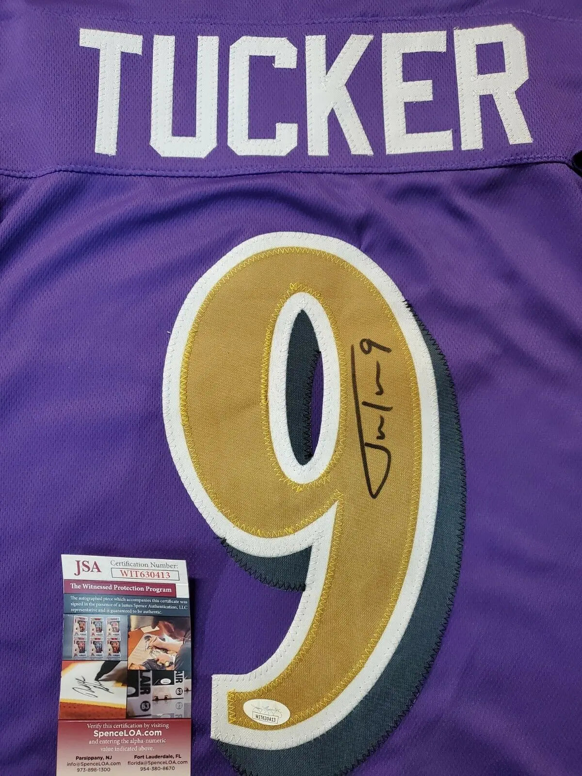 MVP Authentics Baltimore Ravens Justin Tucker Autographed Signed Jersey Jsa Coa 89.10 sports jersey framing , jersey framing