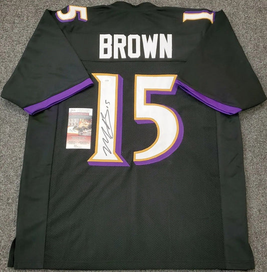 MVP Authentics Baltimore Ravens Marquise Brown Autographed Signed Jersey Jsa  Coa 134.10 sports jersey framing , jersey framing