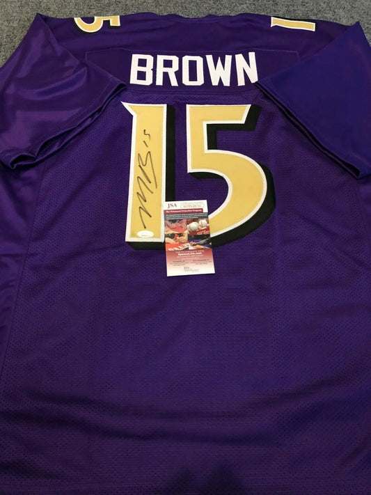 MVP Authentics Baltimore Ravens Marquise Brown Autographed Signed Jersey Jsa  Coa 134.10 sports jersey framing , jersey framing