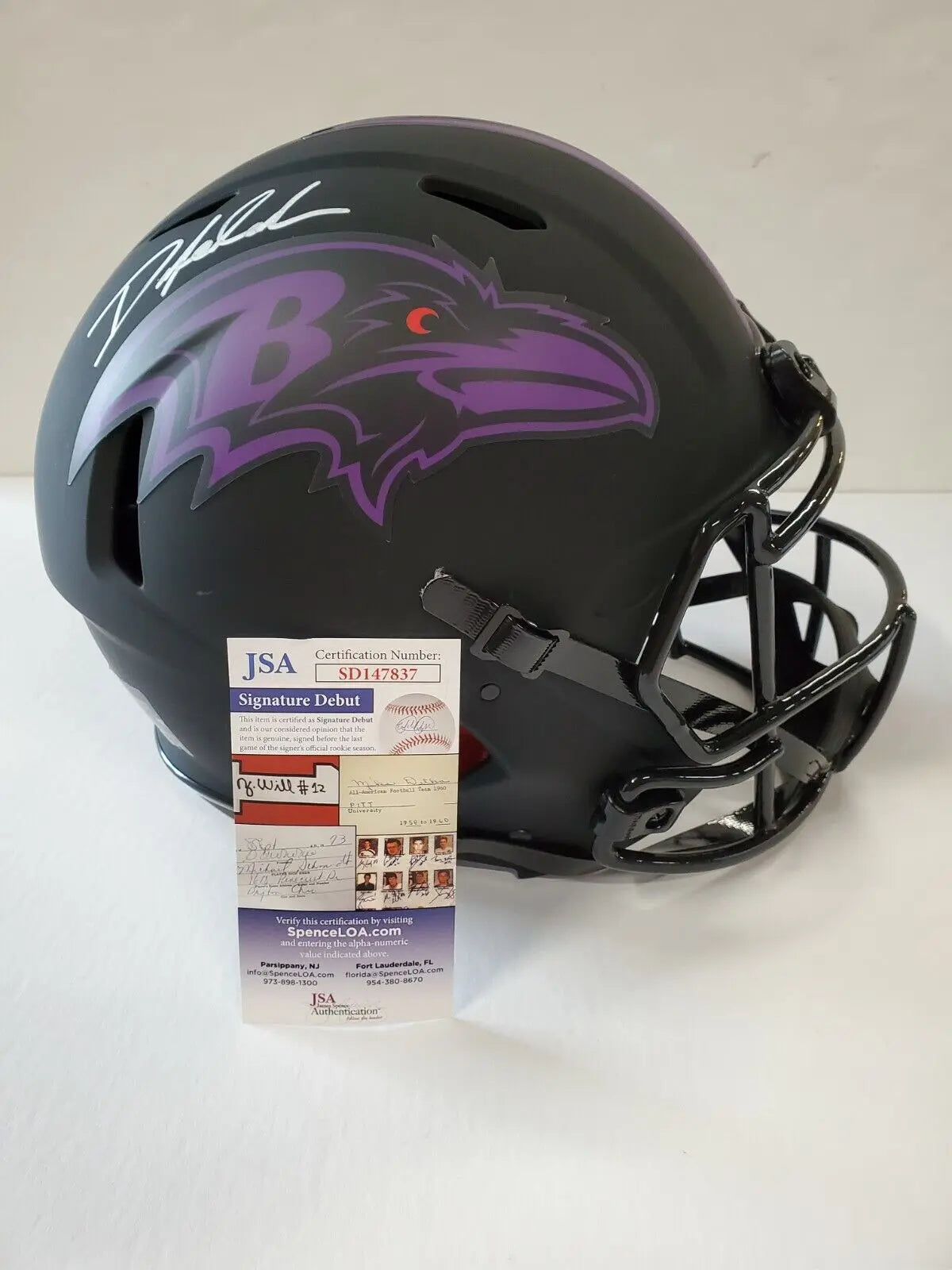 MVP Authentics Baltimore Ravens Odafe Oweh Signed Full Size Eclipse Authentic Helmet Jsa Coa 404.10 sports jersey framing , jersey framing
