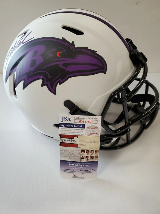 MVP Authentics Baltimore Ravens Odafe Oweh Signed Full Size Lunar Replica Helmet Jsa Coa 252 sports jersey framing , jersey framing