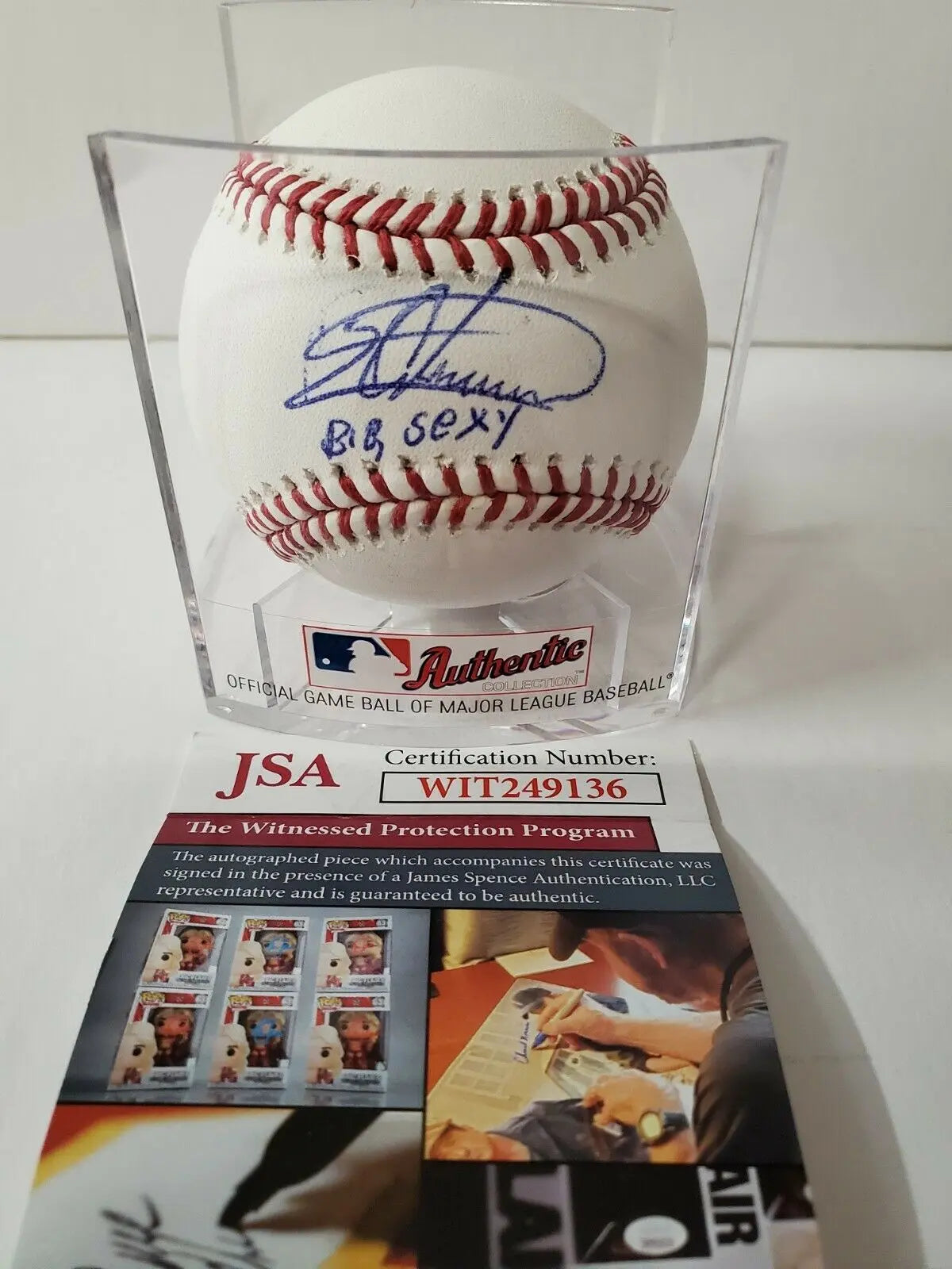 MVP Authentics Bartolo Colon Autographed Signed Inscribed Oml Baseball Jsa Coa 179.10 sports jersey framing , jersey framing