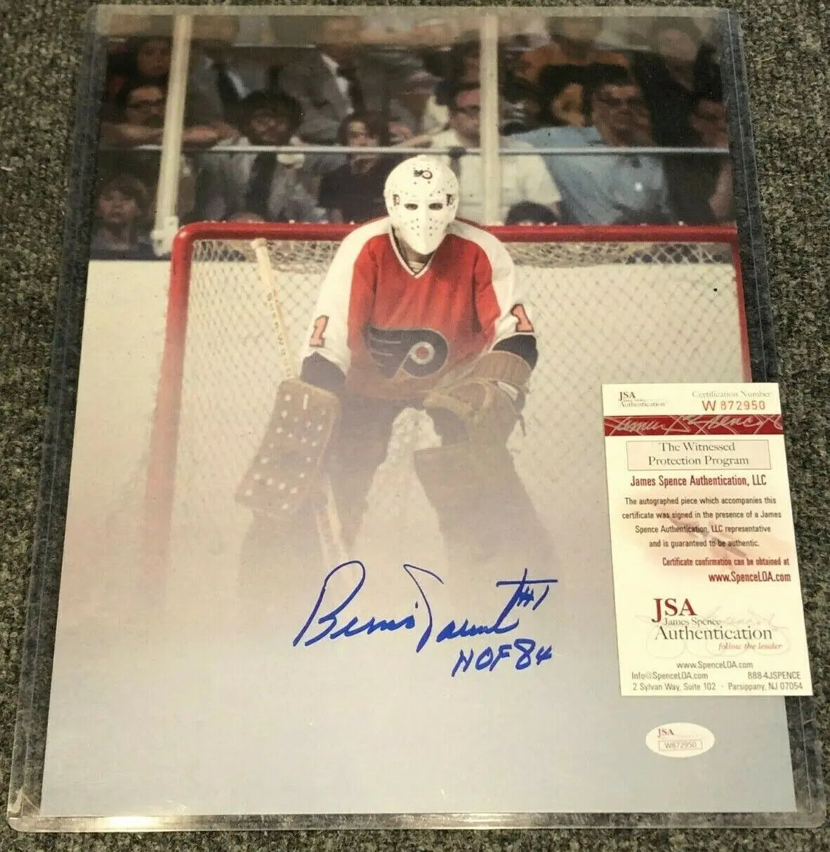 MVP Authentics Bernie Parent Autographed Signed Philadelphia Flyers 11X14 Photo Jsa  Coa 53.10 sports jersey framing , jersey framing