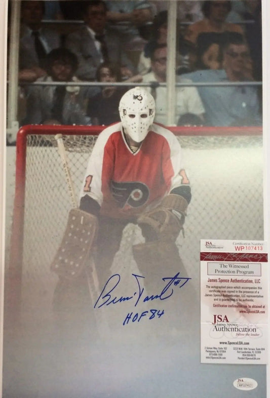 MVP Authentics Bernie Parent Autographed Signed Philadelphia Flyers 11X17 Photo Jsa  Coa 63 sports jersey framing , jersey framing